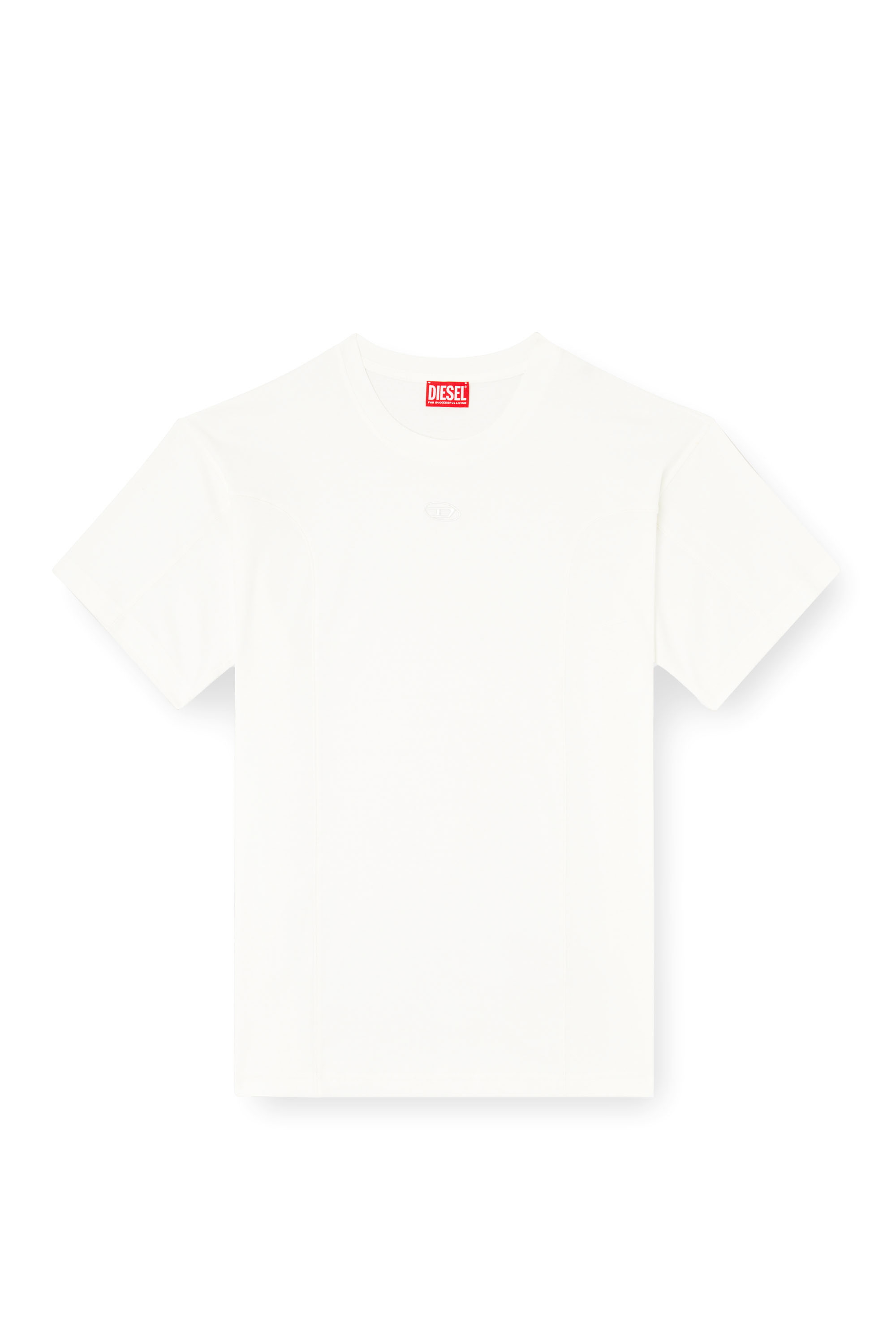 Diesel - T-NORM-INT, Man's Short-sleeve T-shirt with panels in White - 2