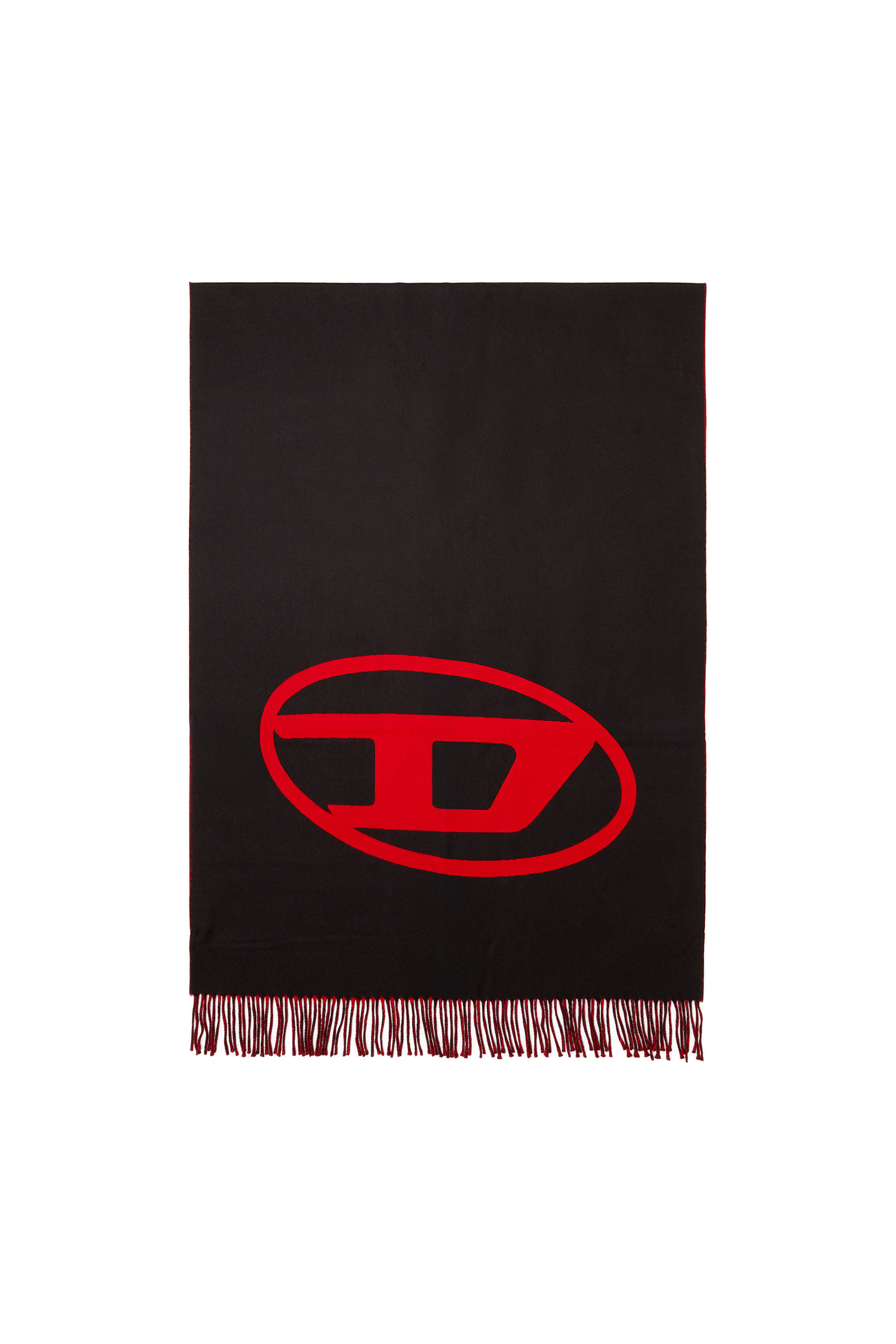 Diesel - S-TEVIE, Man's Reversible two tone wool scarf in Black/Red - 1