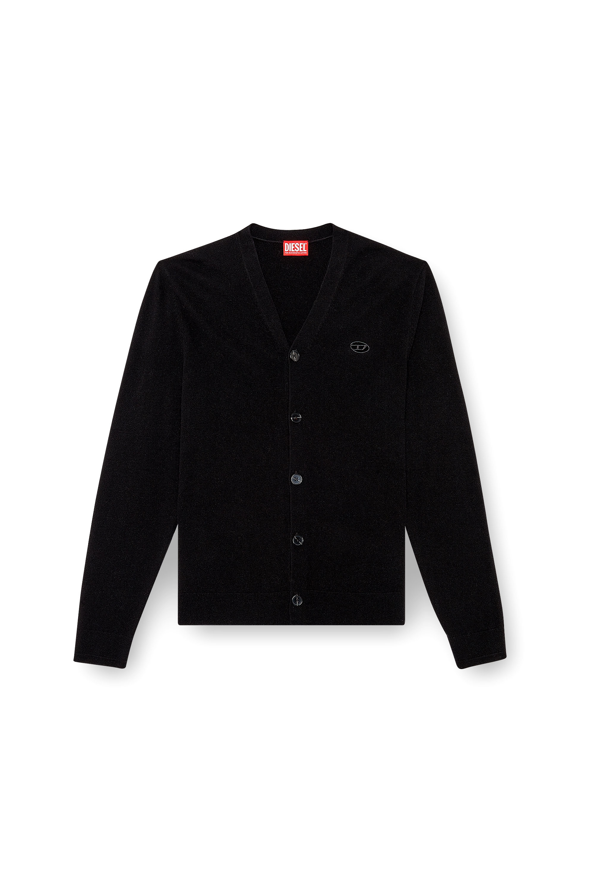 Diesel - K-ZANNIS, Man's Wool and cashmere cardigan in Black - 3