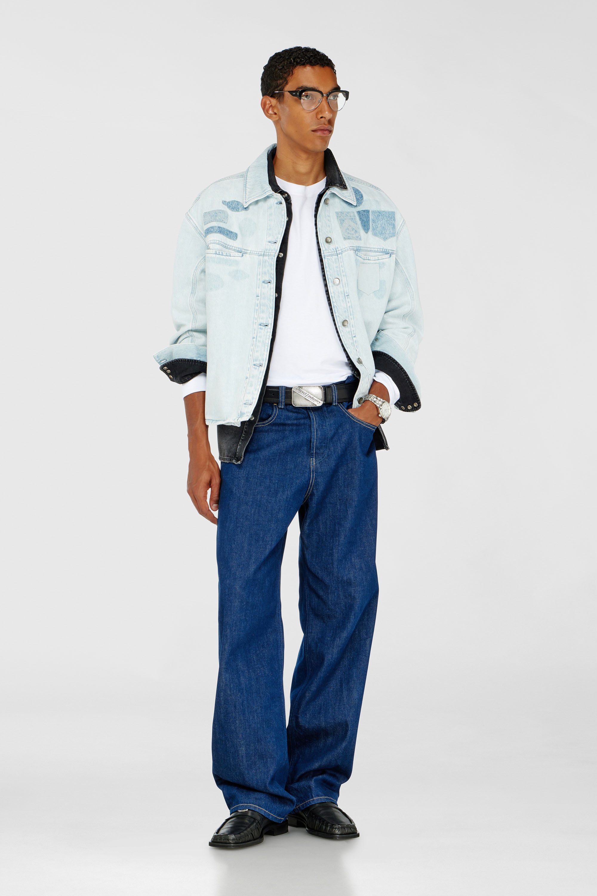 Diesel - D-RYMAVO-S, Unisex's Denim overshirt with patch effects in Light Blue - 2