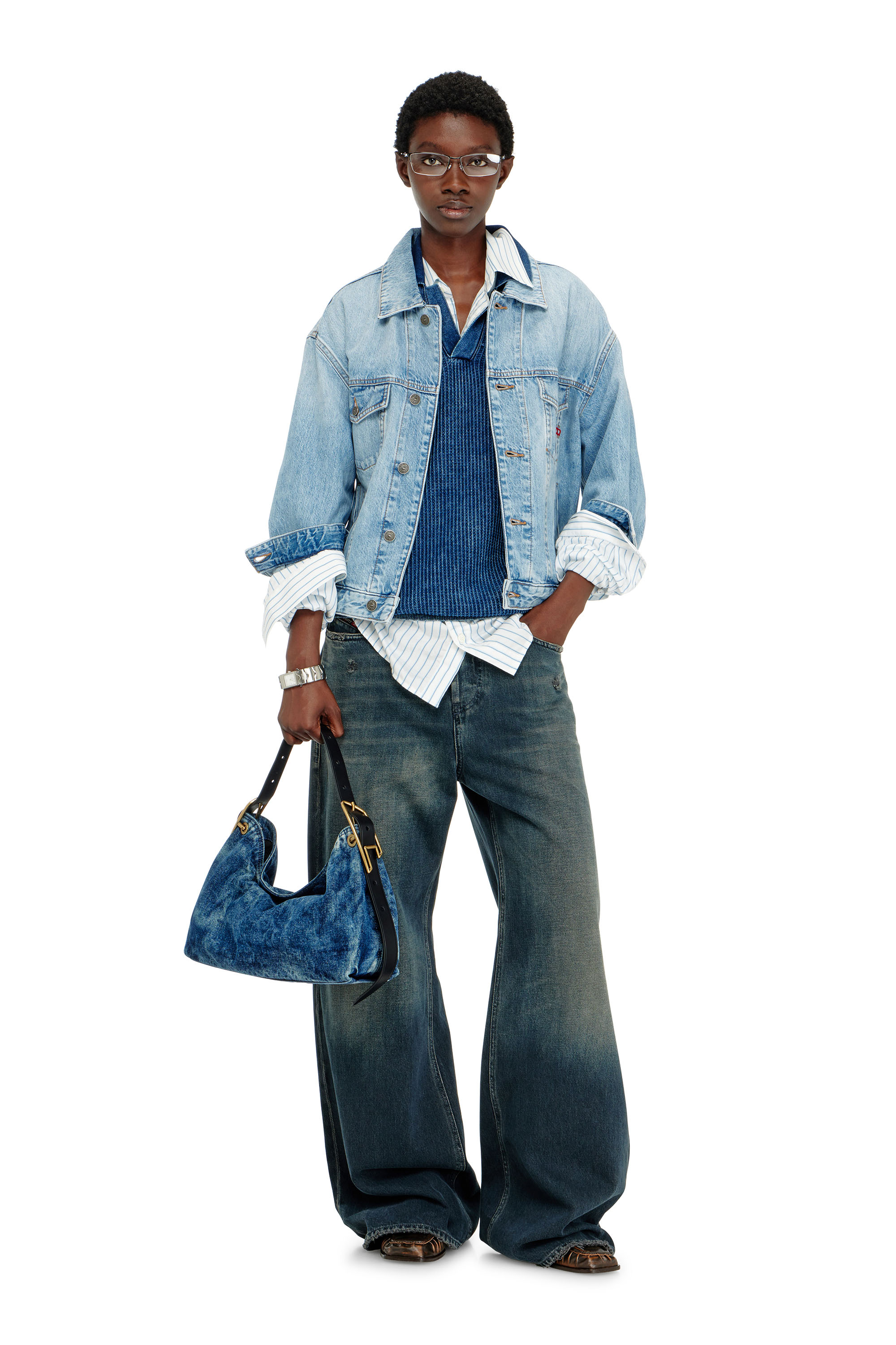Diesel - D-RANGER, Unisex's Trucker jacket in denim in Light Blue - 4