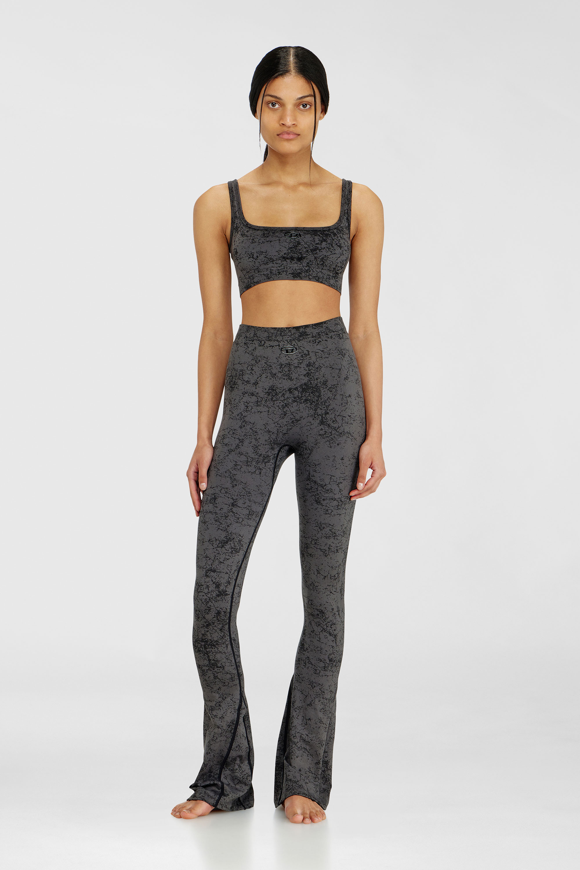 Diesel - HELLA-UTLT, Woman's Sports bra with utilitarian print in Dark grey - 2