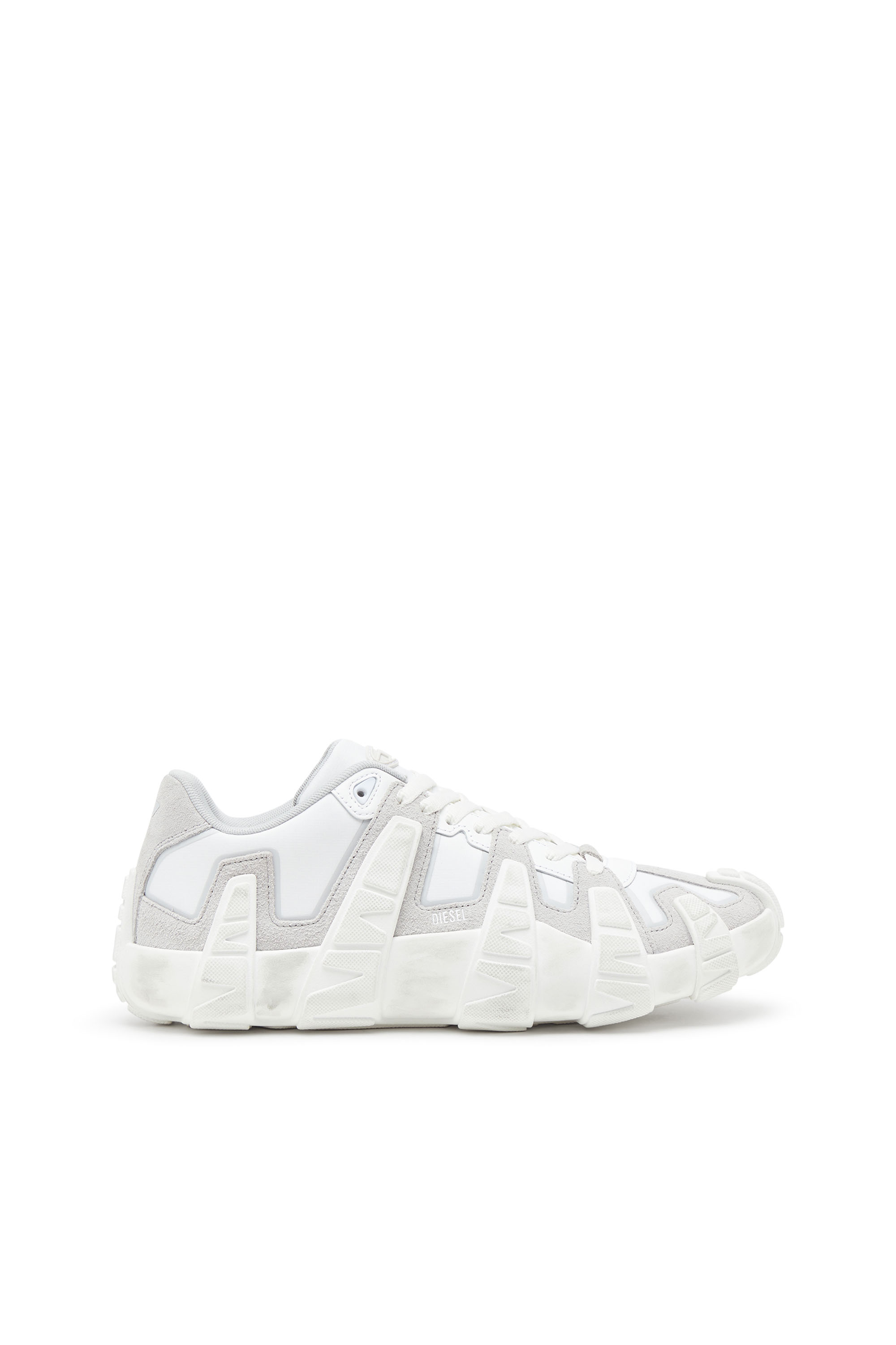 S-D-GRIFFE LOW, White/Grey Diesel - S-D-GRIFFE LOW, Man's S-D-Griffe - Nylon sneakers in White/Grey - 1
