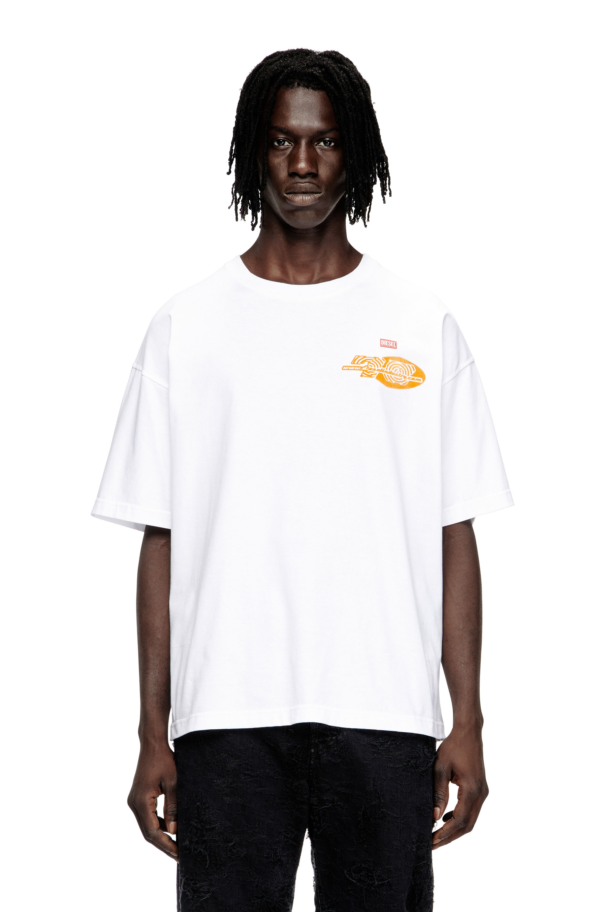 Diesel - T-BOXT-T23, Man's Cotton T-shirt with graphic print in White - 3