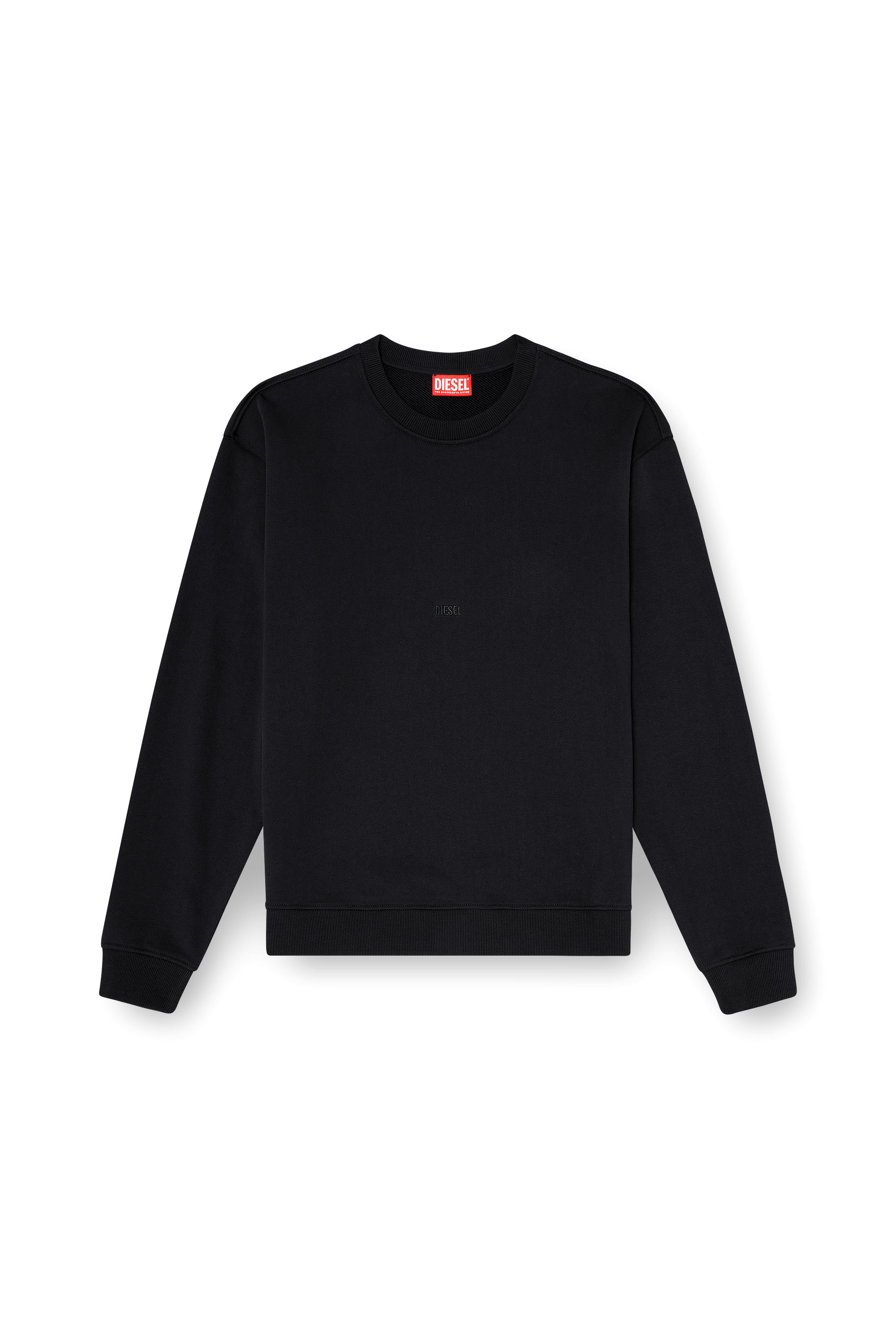 Diesel - S-NORM-AA5, Man's Cotton sweatshirt with micro logo embroidery in Black - 3