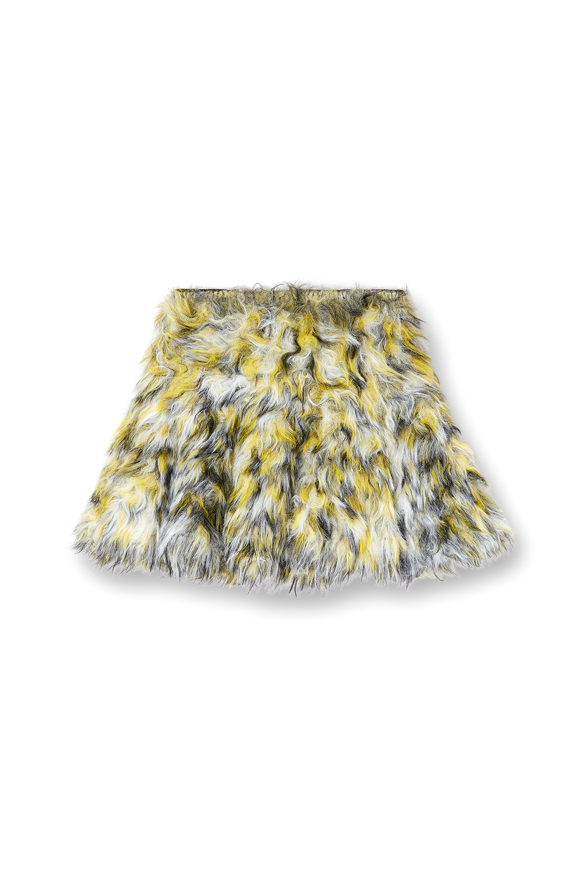 M-ASTRELLA, Black/Yellow Diesel - M-ASTRELLA, Woman's Mini skirt in fluffy jacquard knit in Black/Yellow - 2