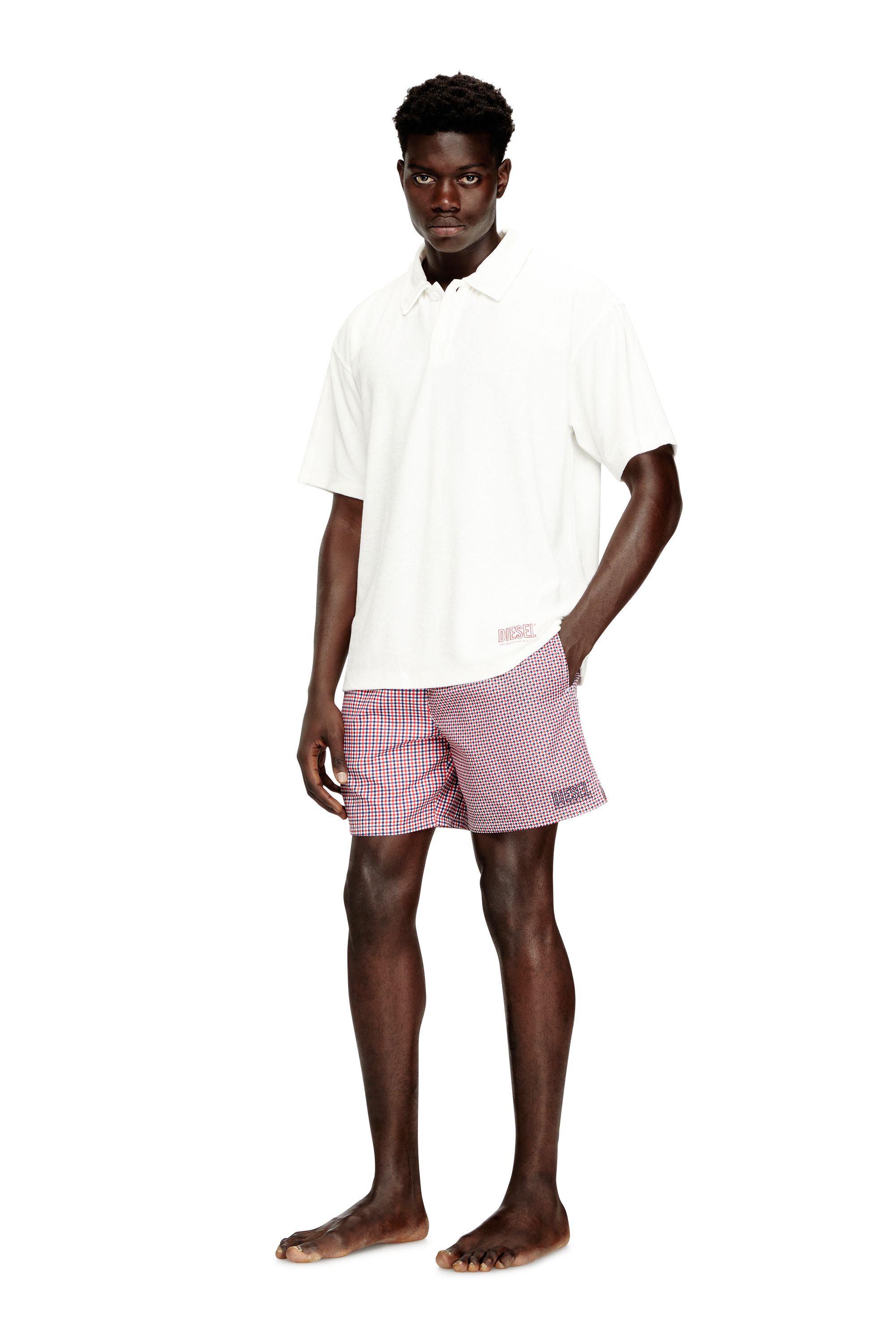 Diesel - SPORT-41-D-CORE, Man's Swim shorts with mixed patterns in Multicolor - 1