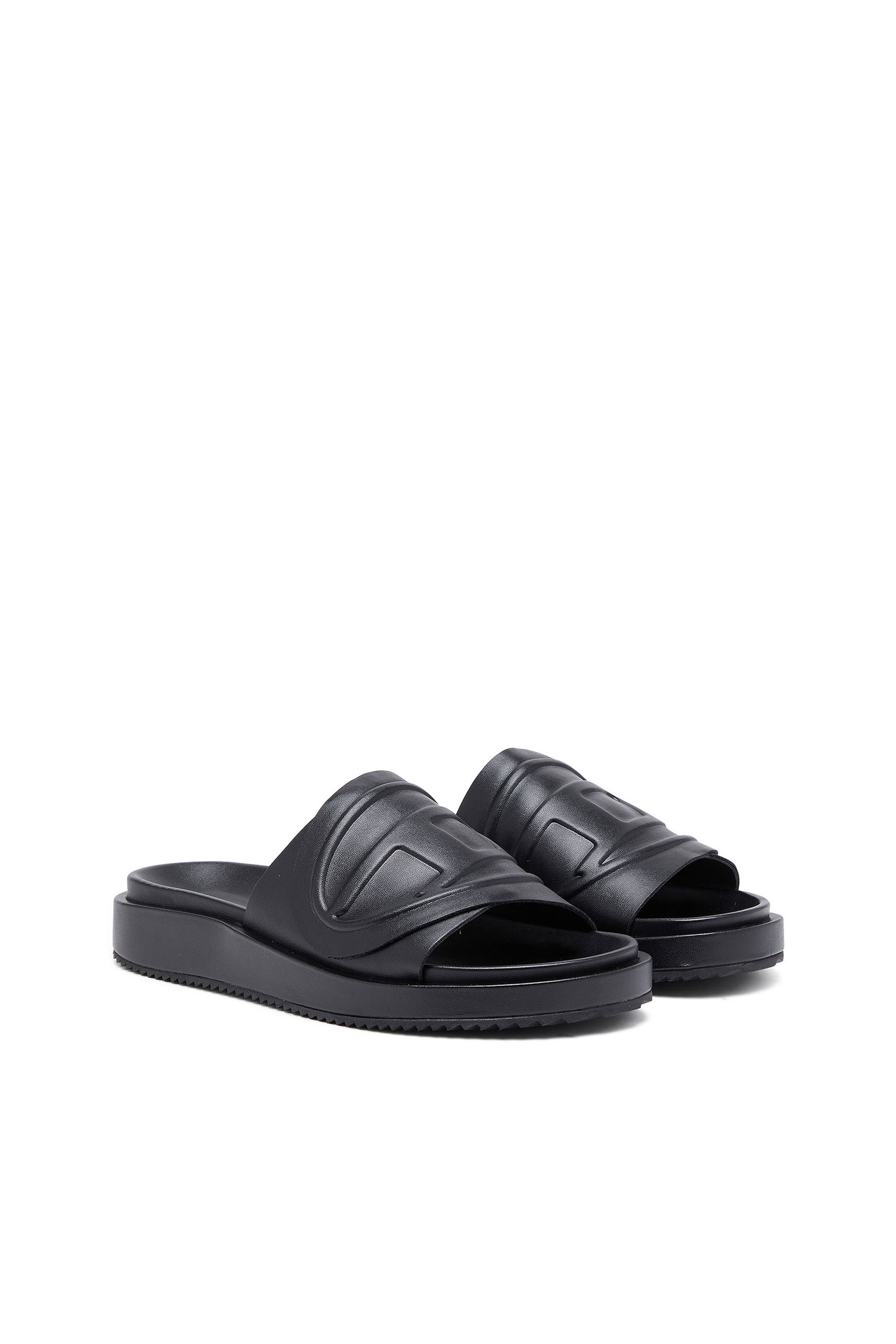 Diesel - SA-SLIDE D OVAL W, Woman's Sa-Slide D-Slide sandals with Oval D strap in Black - 3