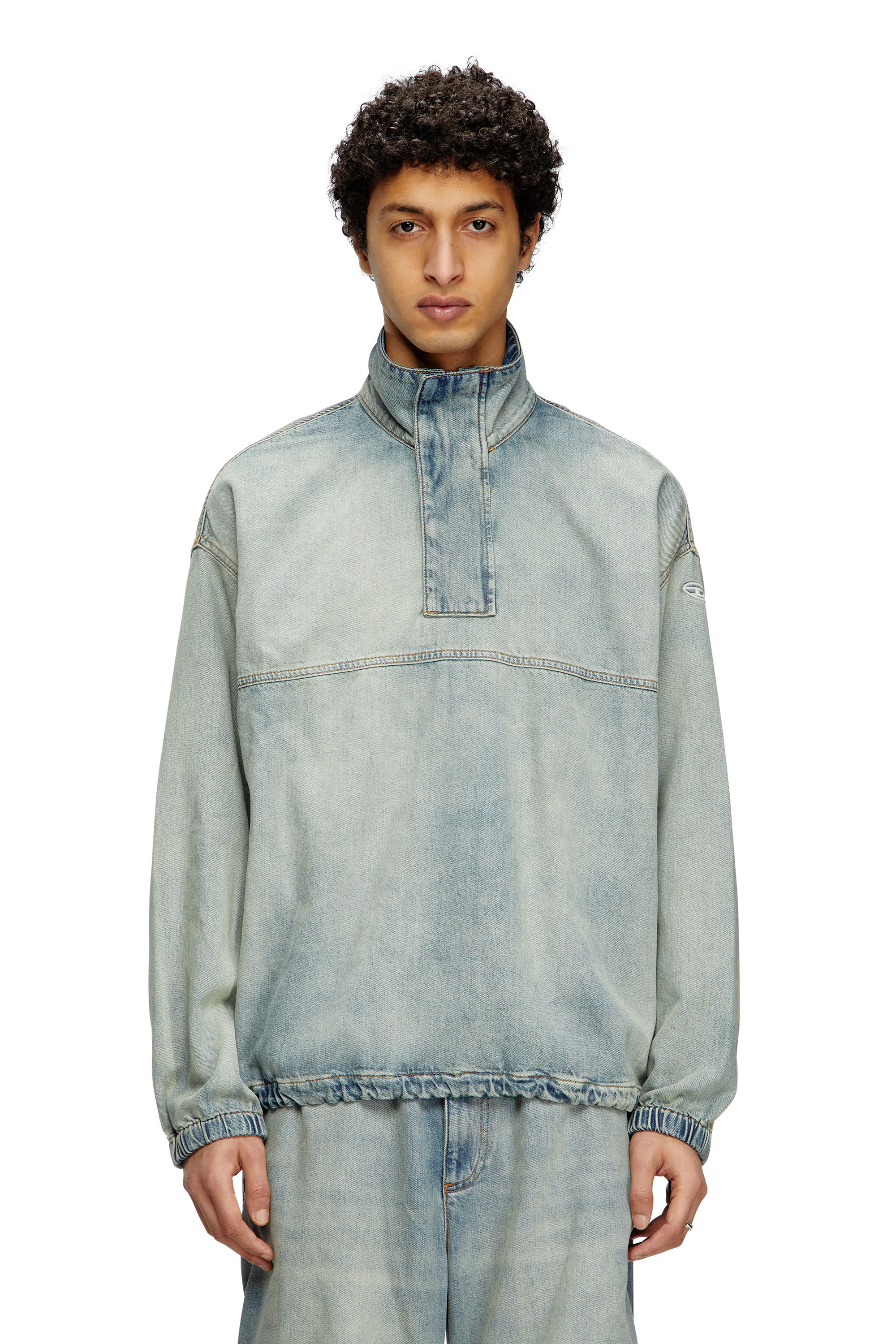 Diesel - D-FLOW-S1, Unisex's Denim pullover in light bicolour denim in Light Blue - 2