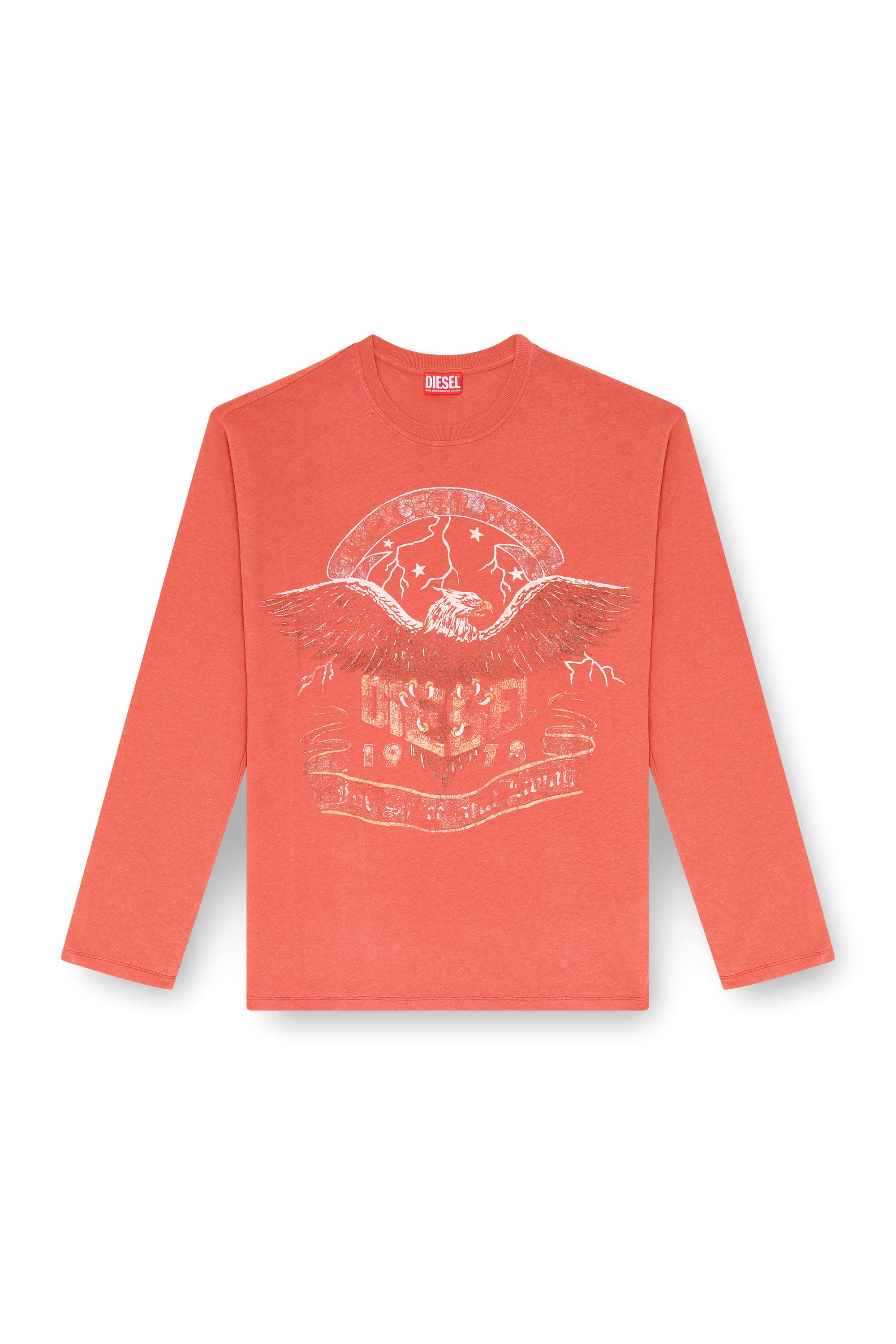 Diesel - T-GERI-LS, Man's Long-sleeve T-shirt with concert graphics in Red - 4