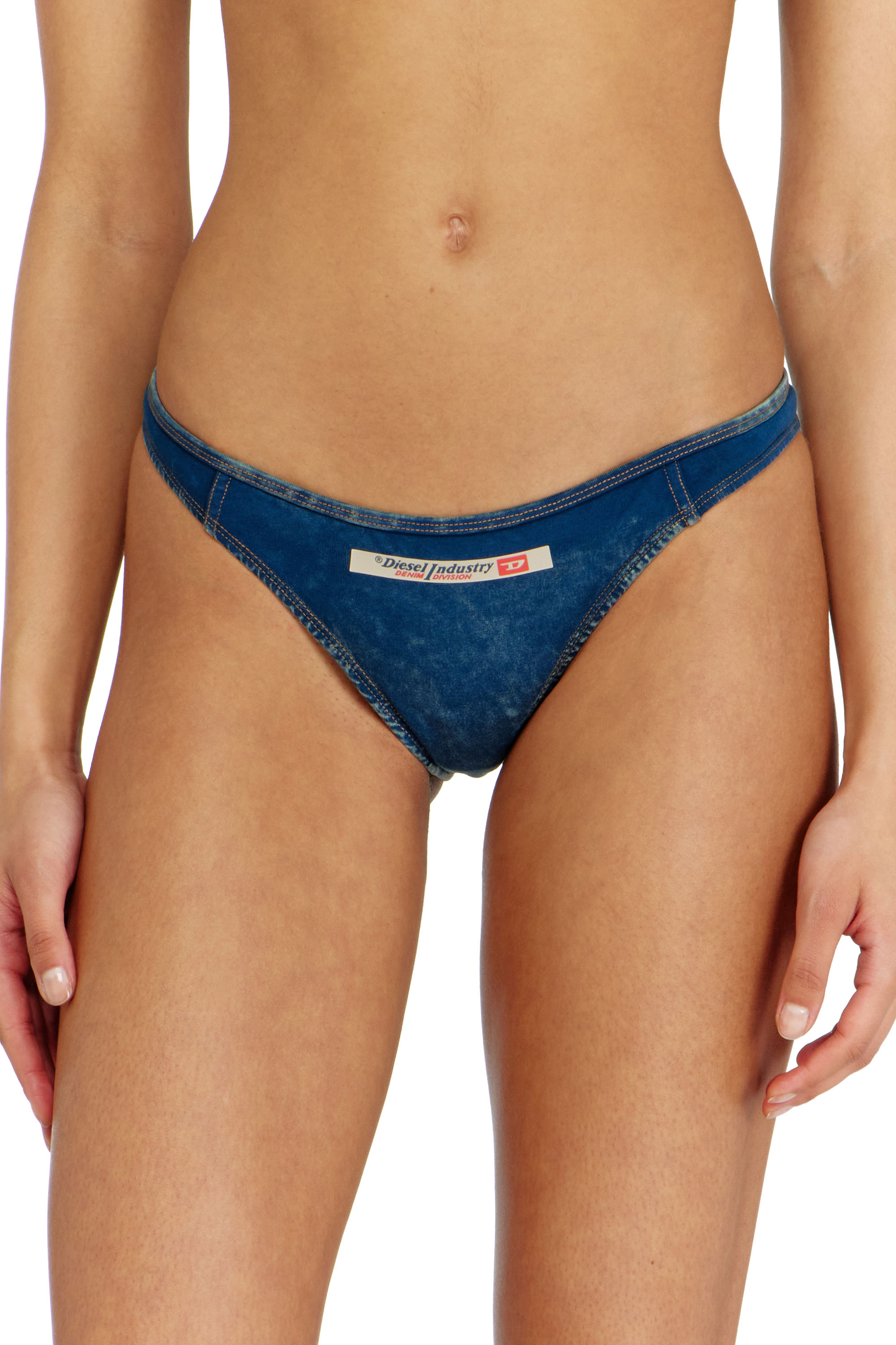 Diesel - AILEEN-DNM, Woman's Cotton Brazilian briefs with denim effect in Blue - 2