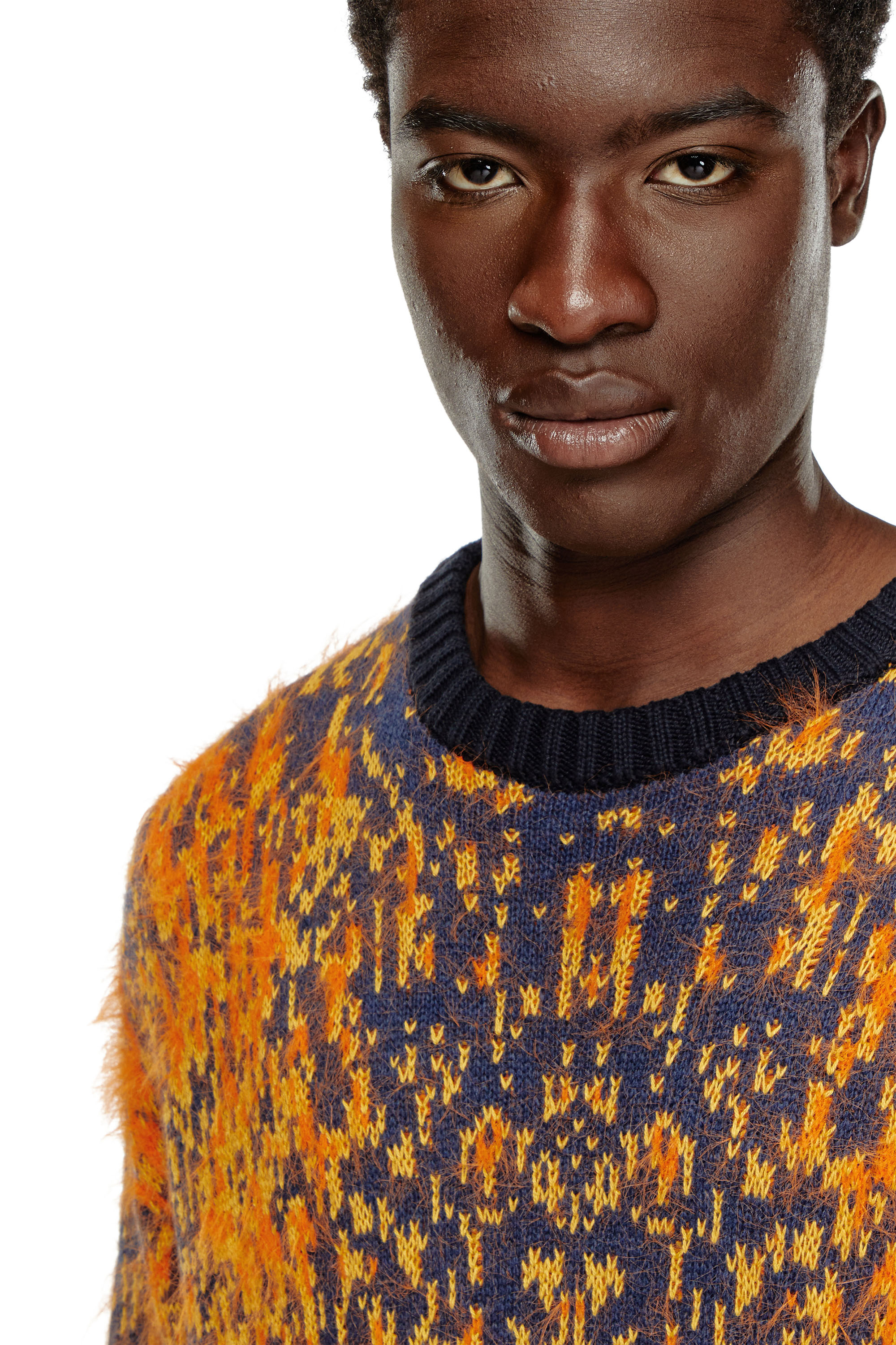 Diesel - K-RAIN, Man's Jumper with acid rain effect in Orange - 5