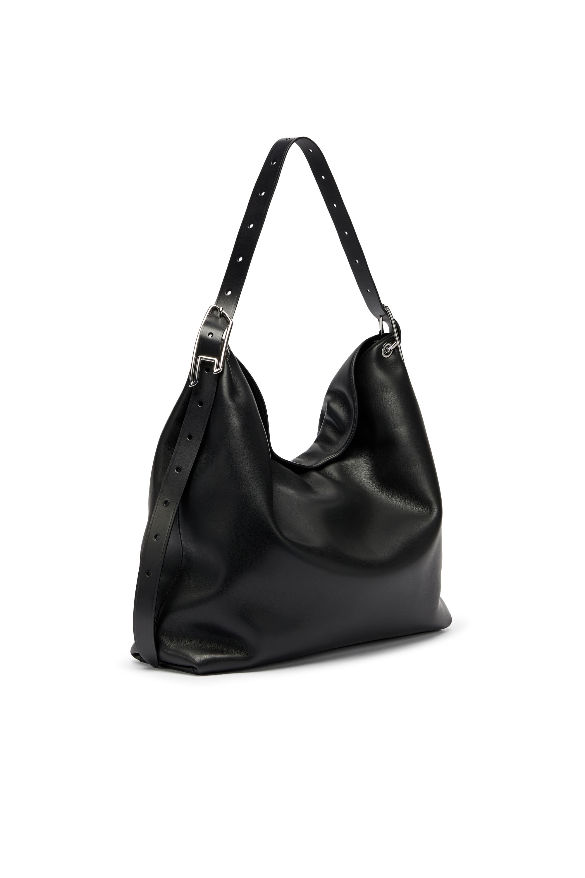Diesel - D-LINE HOBO, Woman's D-Line-Leather hobo bag in Black - 2