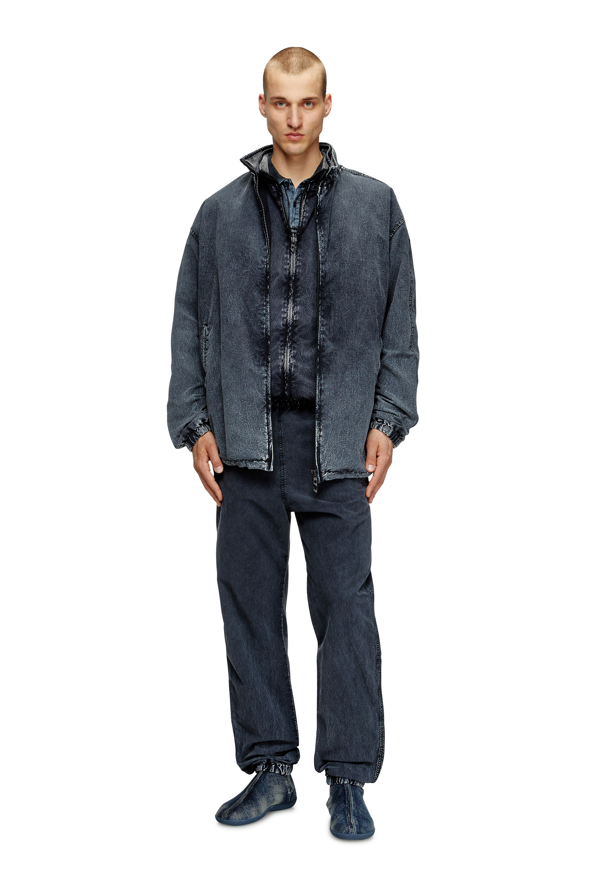Diesel - P-WILSON, Man's Pants in recycled nylon taslan in Dark Blue - 2