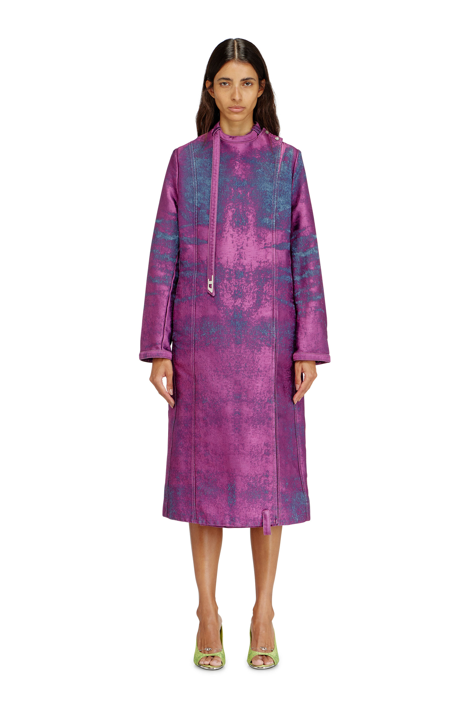 Diesel - DE-DELGAR-FSI, Woman's Coat in coloured satin denim in Violet - 1