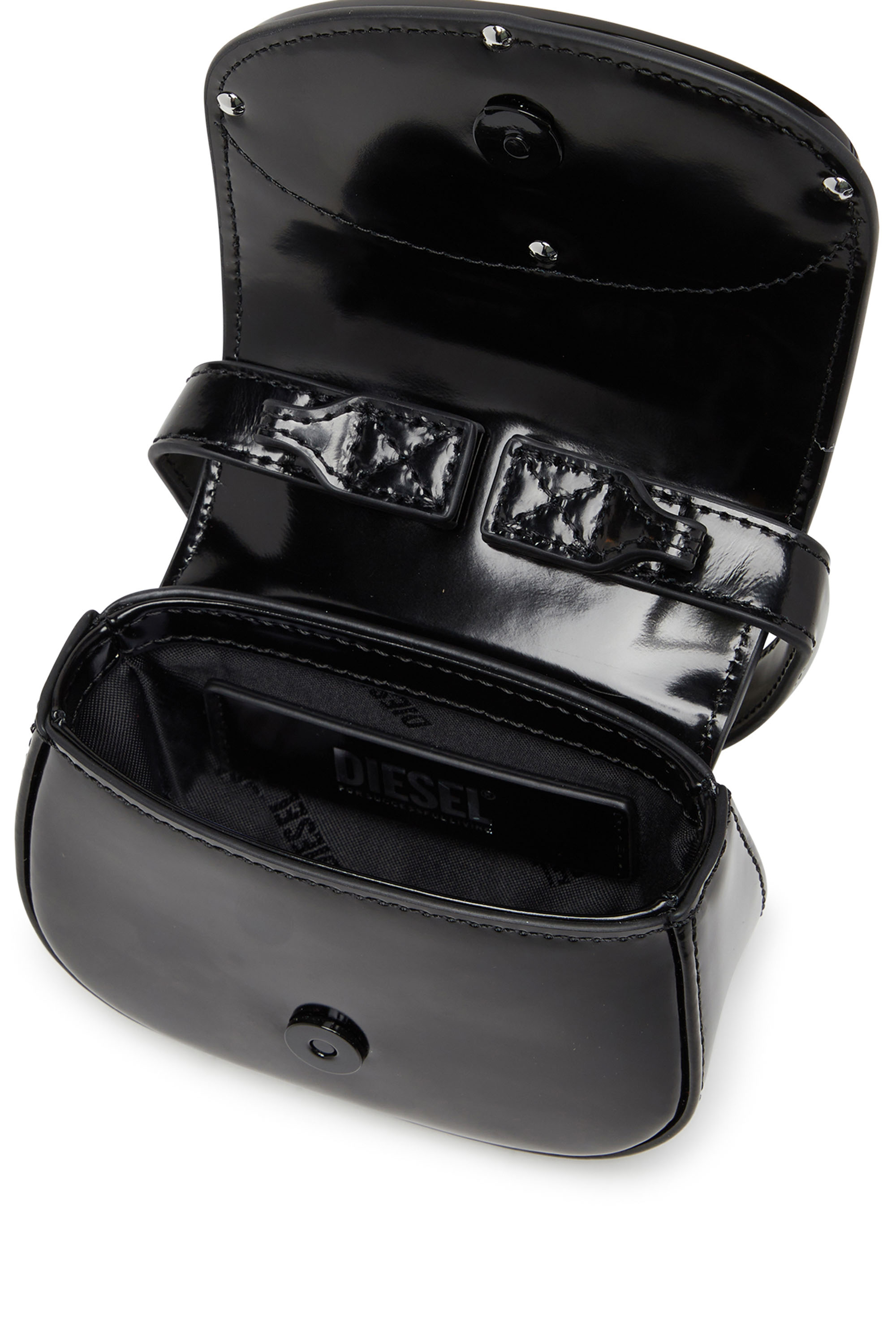 Diesel - 1DR-XS-S, Woman's 1DR-XS-S-Iconic mini bag in mirrored leather in Black - 4