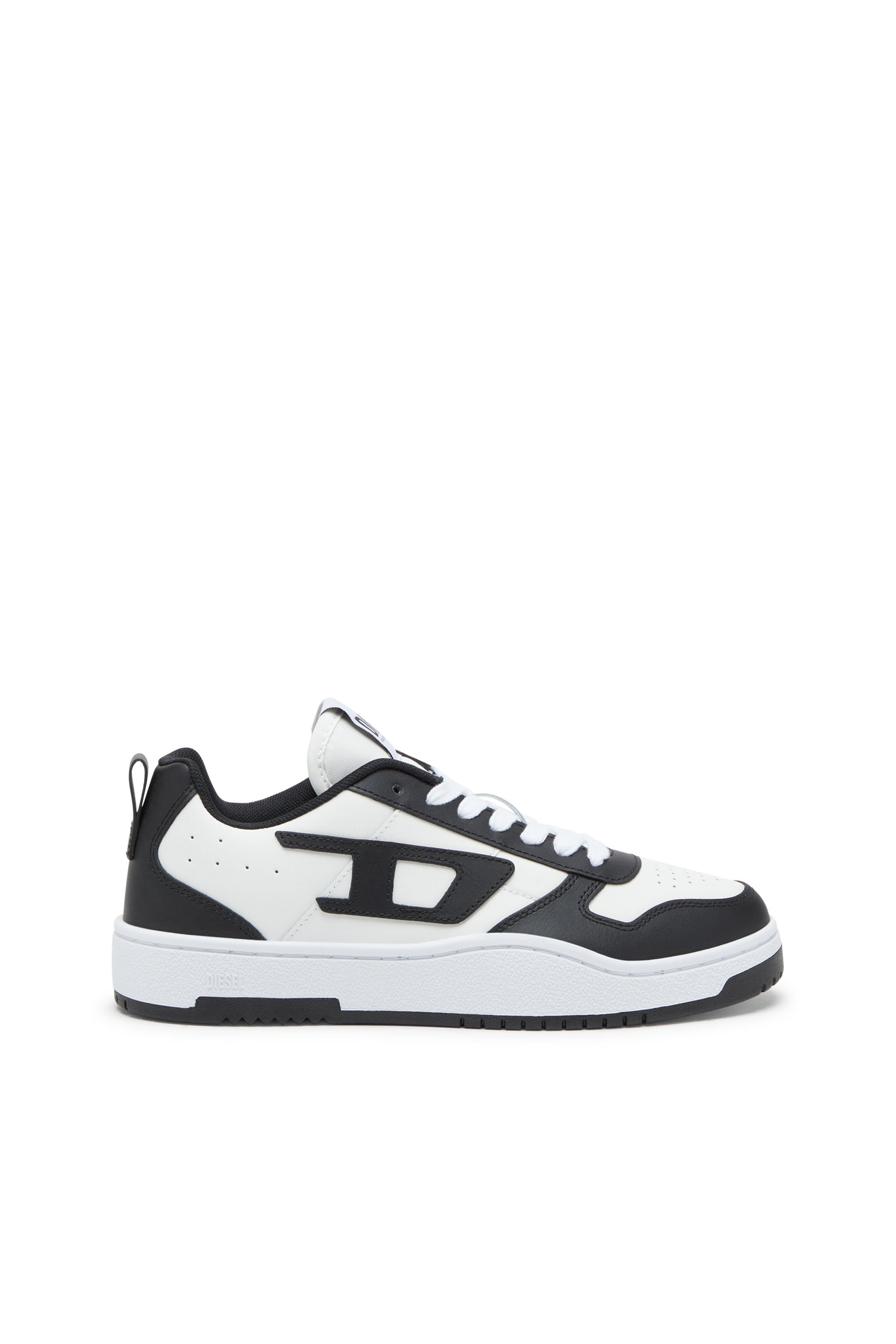 Diesel - S-UKIYO V2 LOW, Man's S-Ukiyo Low-Low-top sneakers in leather and nylon in Black/White - 1