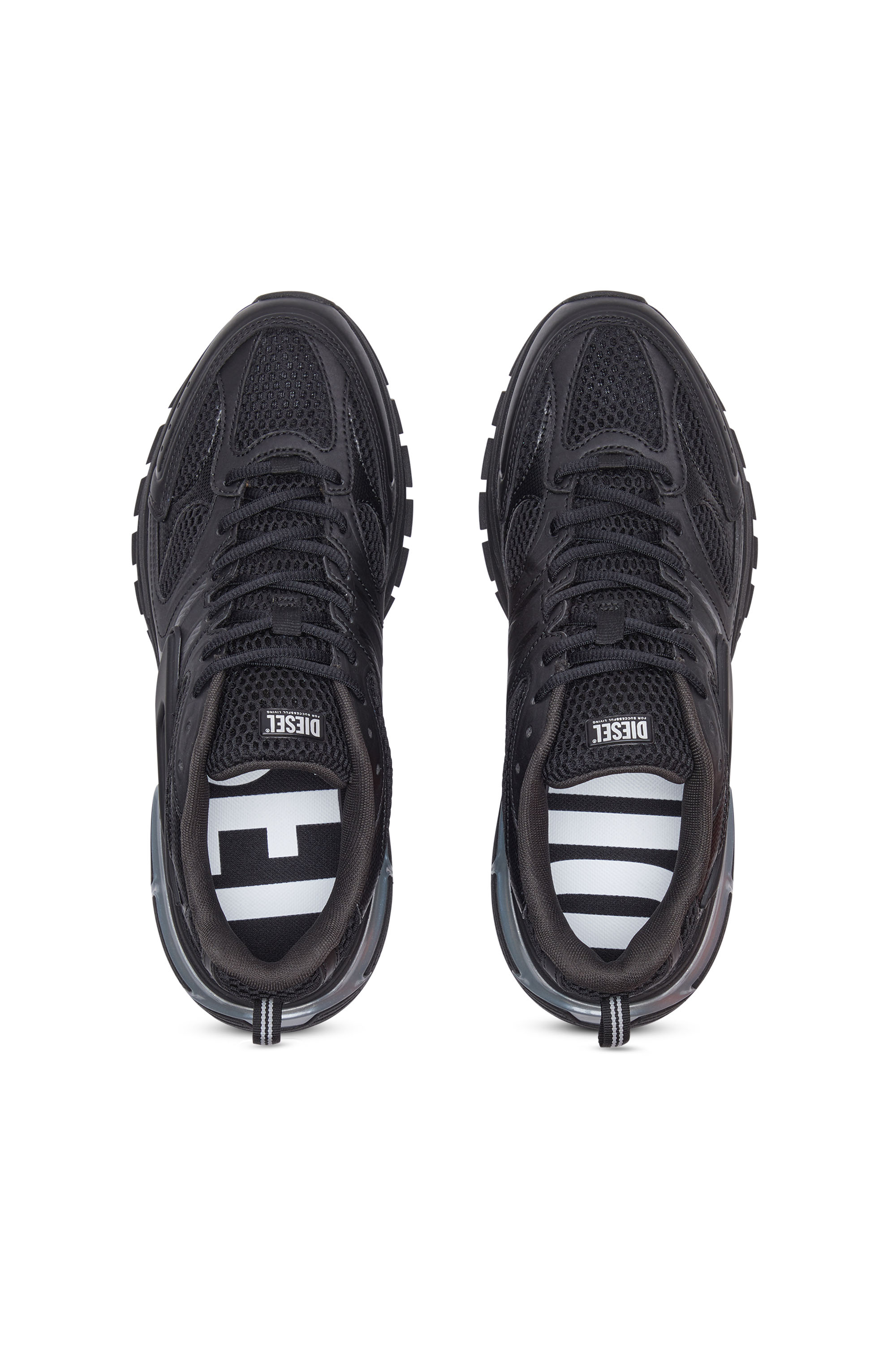 Diesel - S-SERENDIPITY PRO-X1, Man's S-Serendipity Pro-X1 - Mesh sneakers with embossed overlays in Black - 5