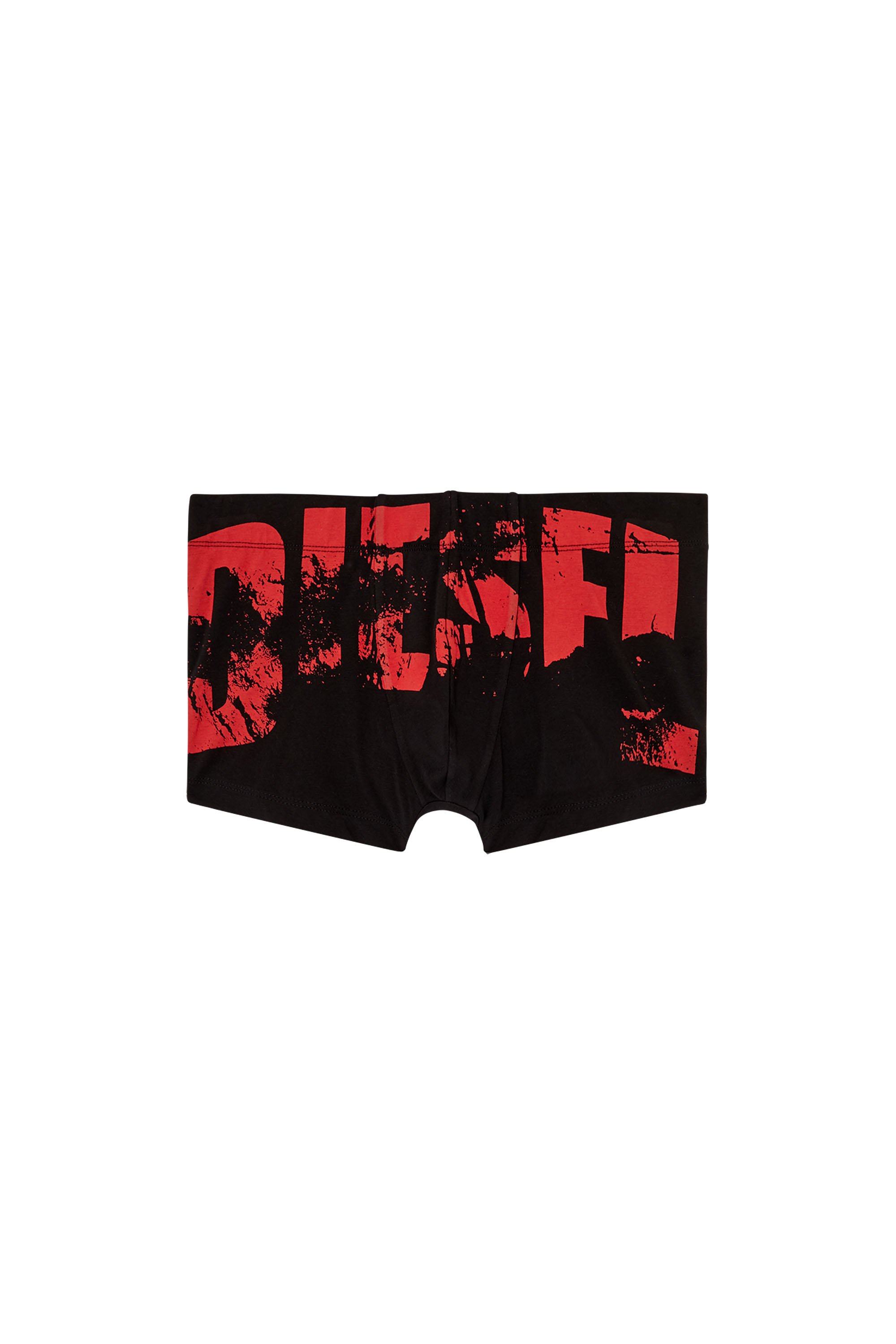 Diesel - DAMIEN-D-POP, Man's Boxer briefs with distressed logo in Black/Red - 4