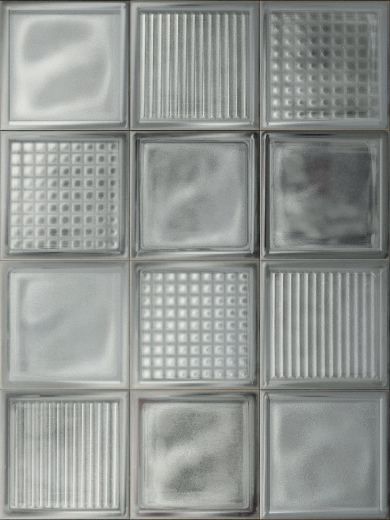 GLASS BLOCKS - WALL TILES, Glass Dusty White