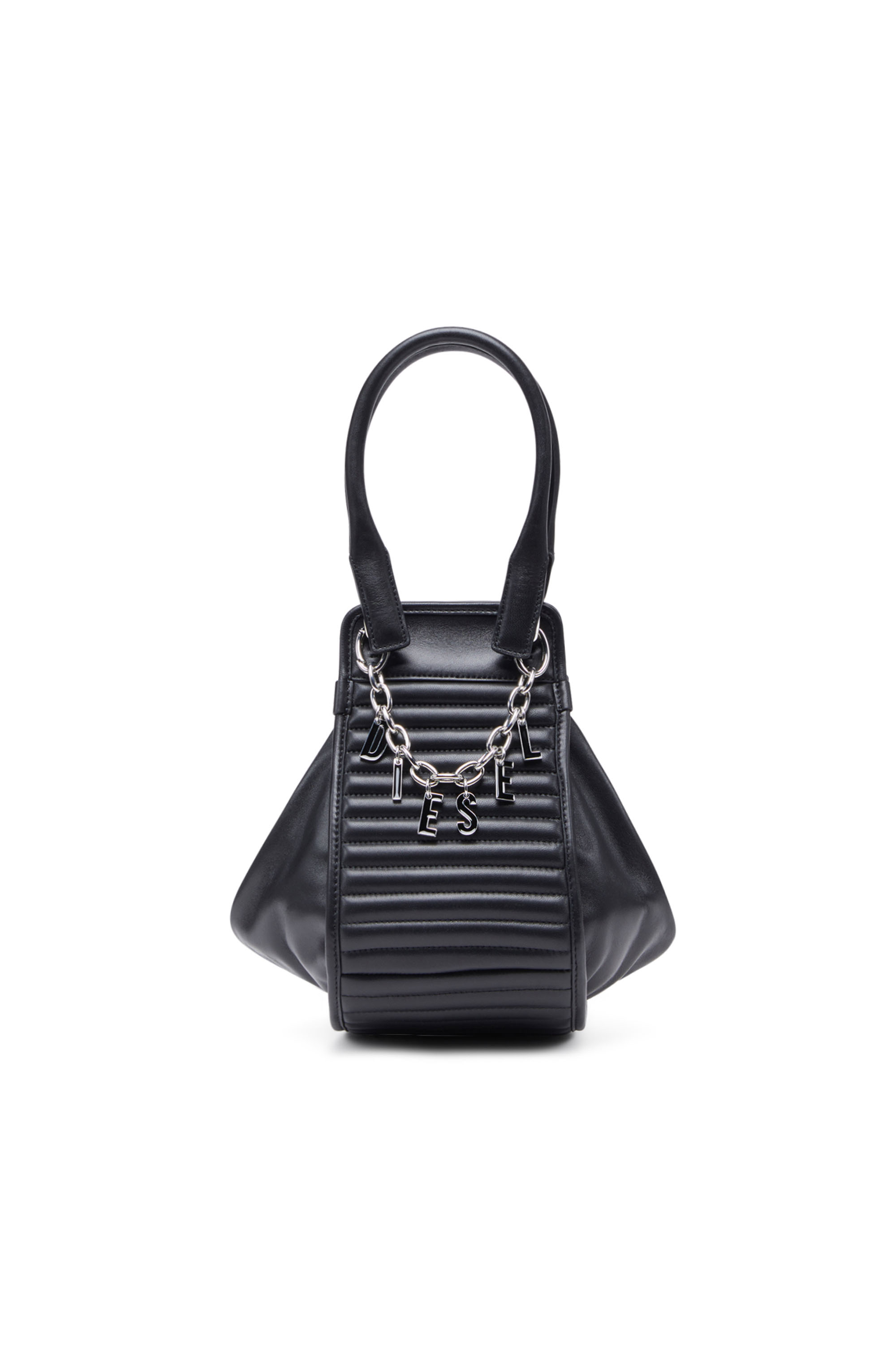 Diesel - D-VINA-RR S, Woman's D-Vina-RR S - Slouchy leather tote bag in Black - 1