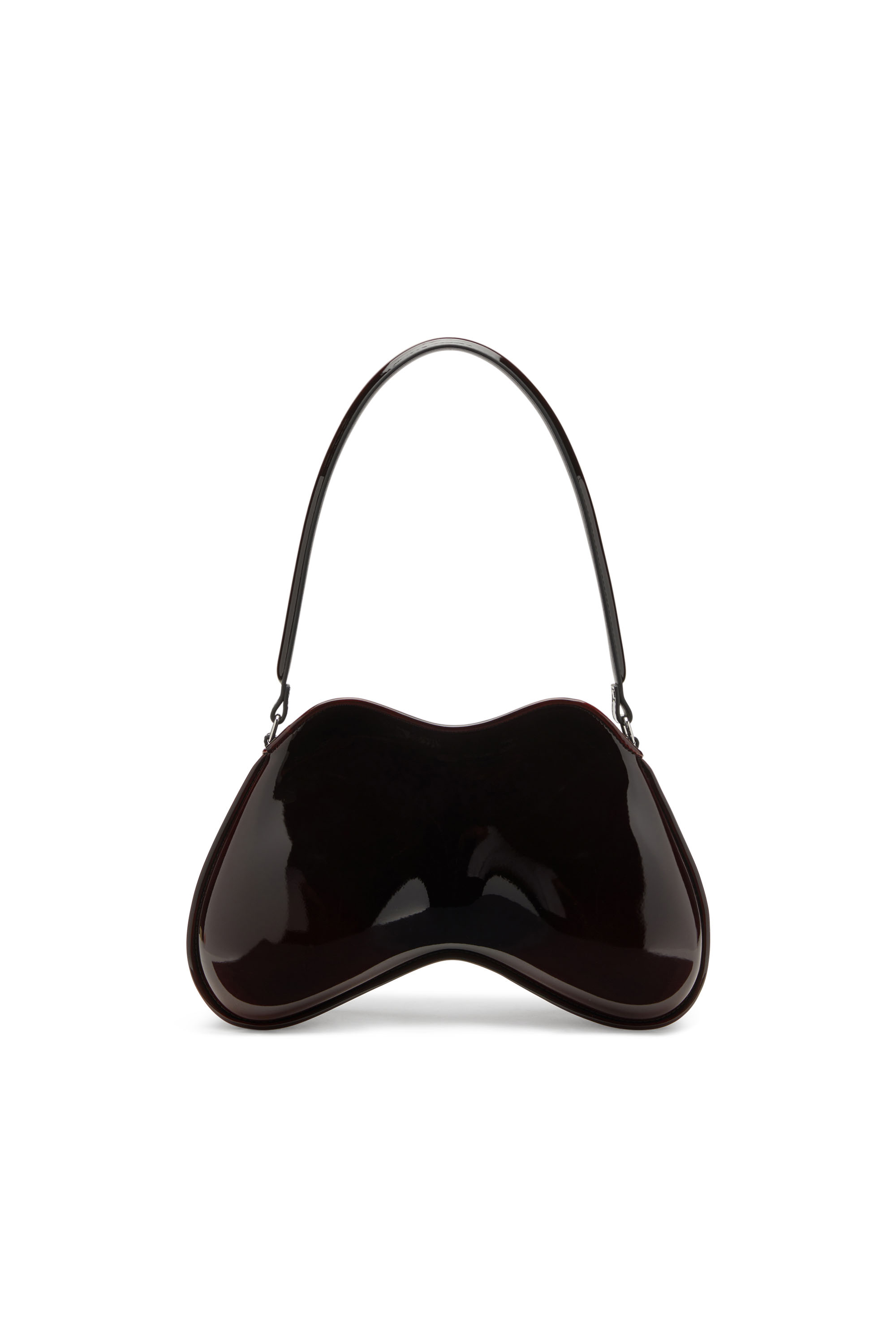 Diesel - DOUBLE-D SHOULDER, Woman's Double-D-Rigid shoulder bag in dégradé glossy PU in Burgundy - 2