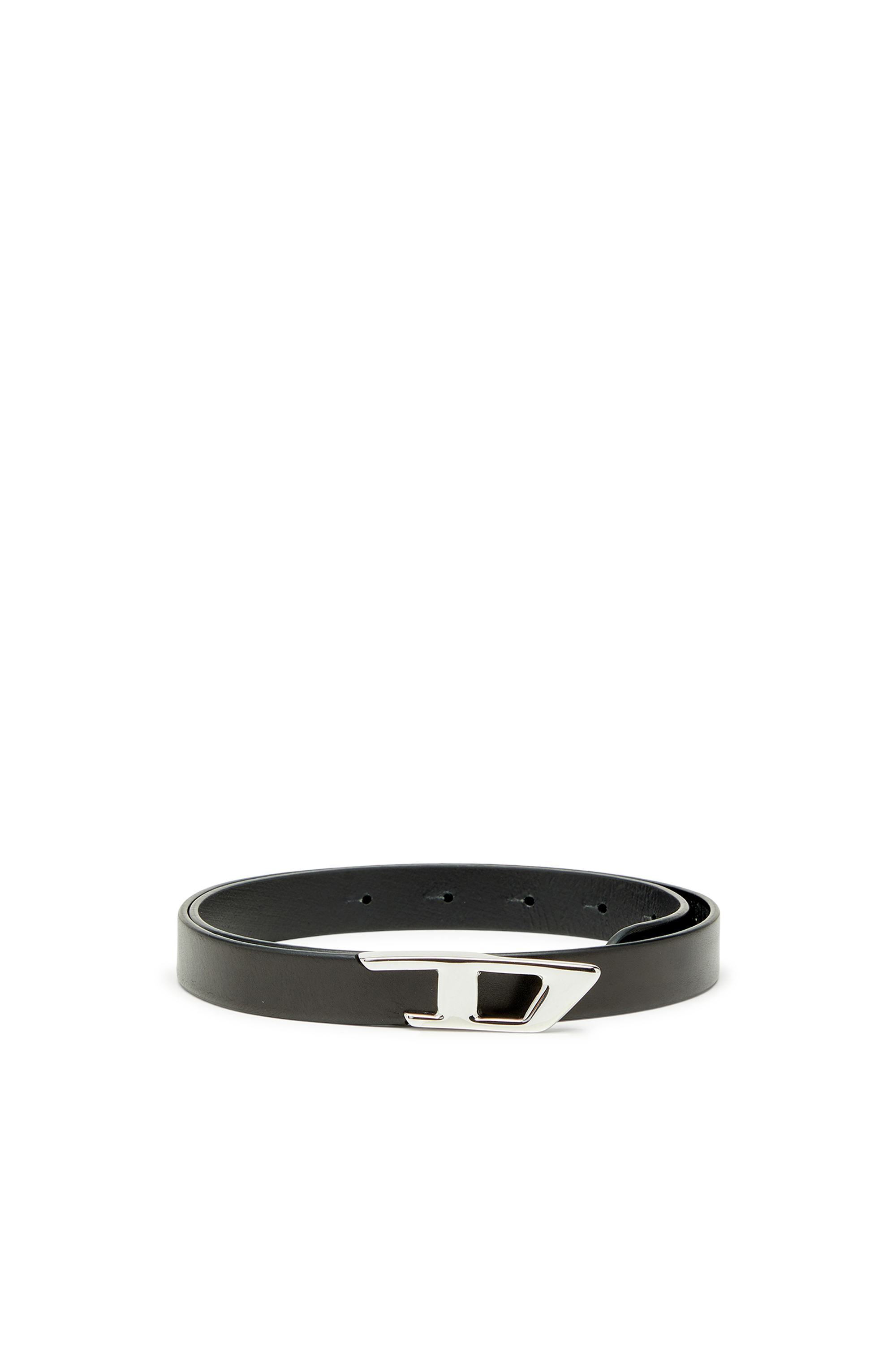 Diesel - B-D LOGO 2.0 20, Woman's 2 cm leather belt with 3D logo buckle in Black - 1