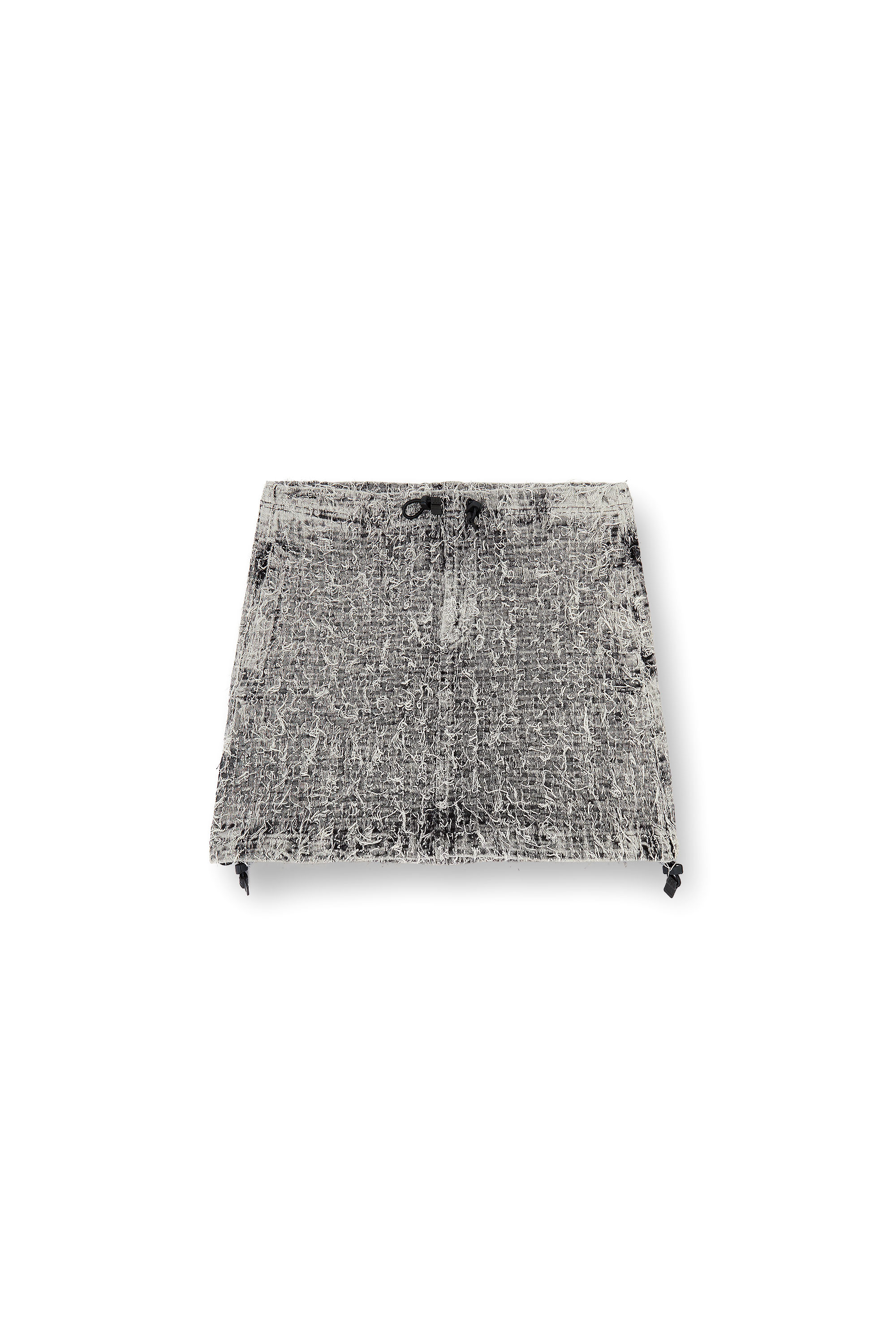 Diesel - DE-MINI-S, Woman's Mini skirt in bouclé denim in Grey - 3