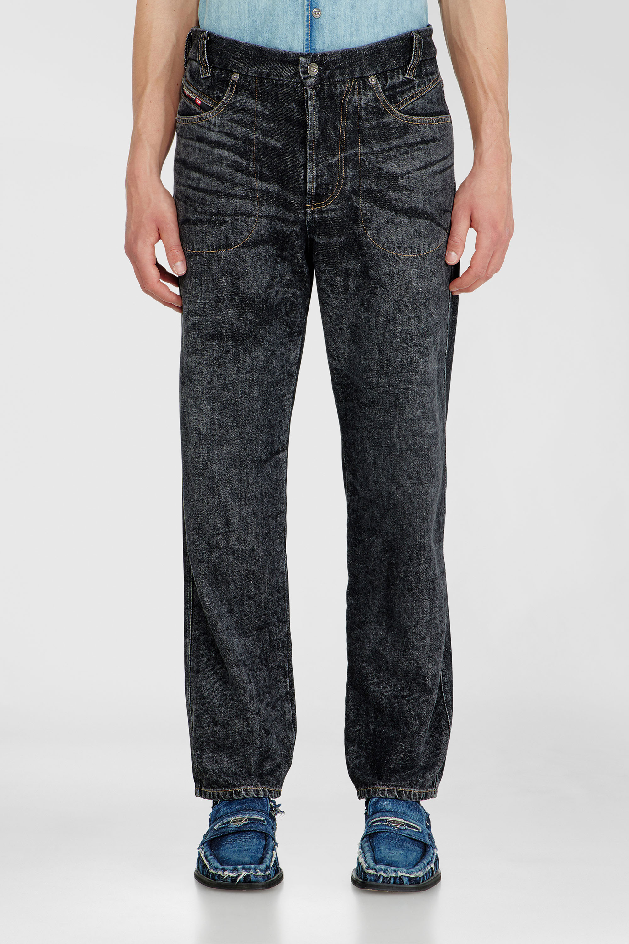 Diesel - Man's Relaxed Jeans D-Marcus 09Q24, Black/Dark grey - 1