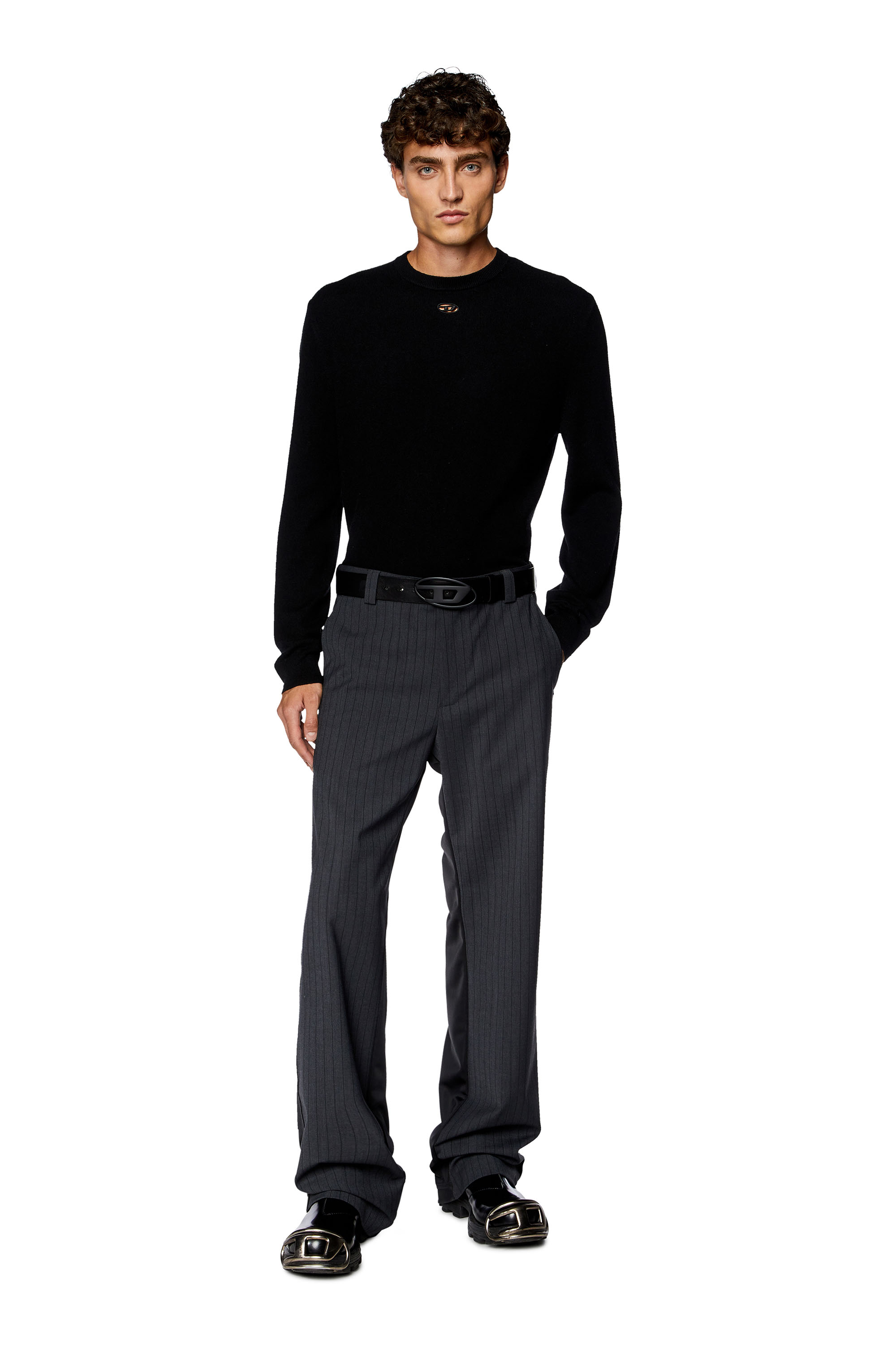 Diesel - K-VIERI, Man's Wool and cashmere jumper in Black - 2