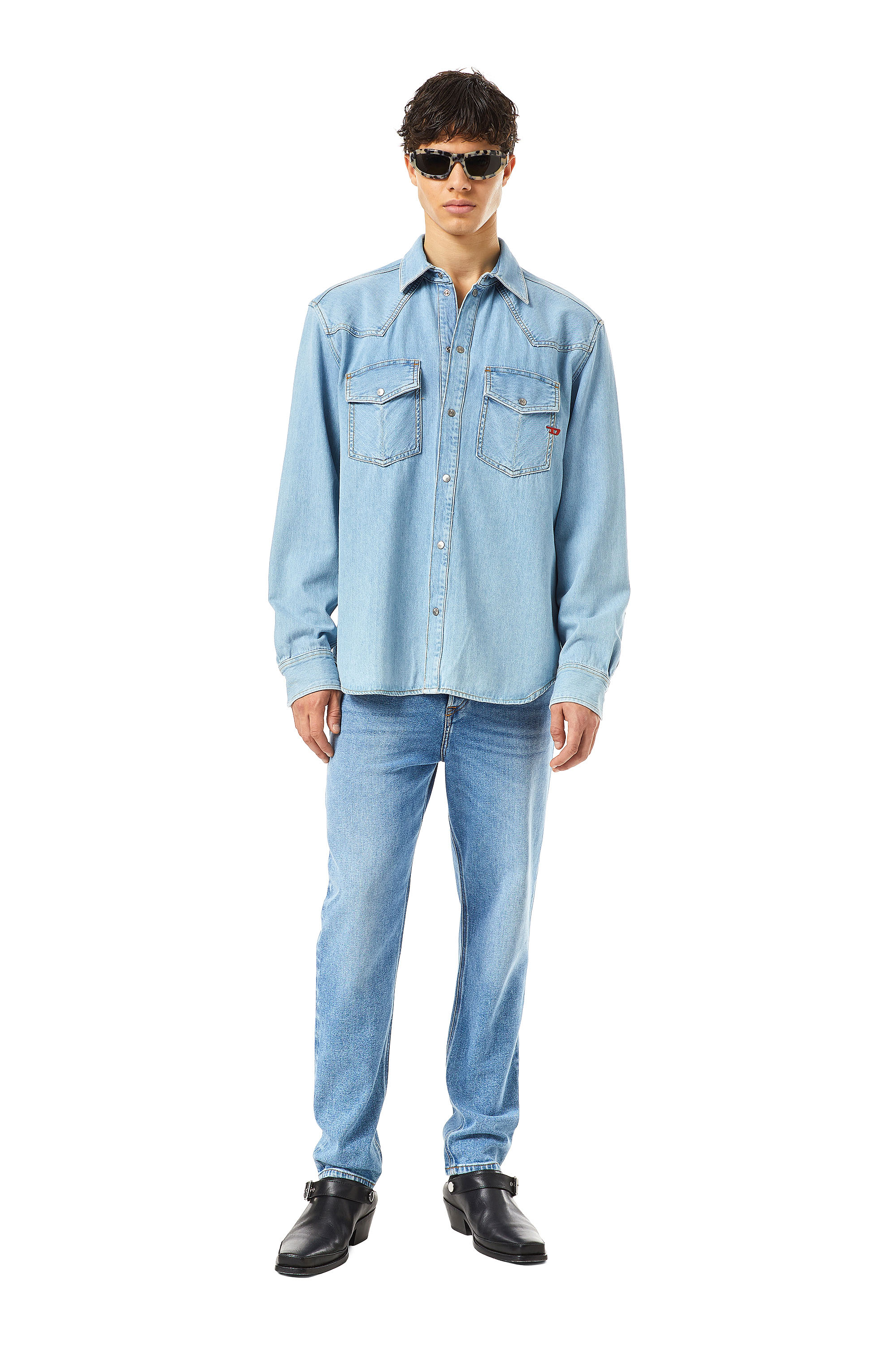 Diesel - D-OCEAN WESTERN SHIRT, Medium blue - Image 2