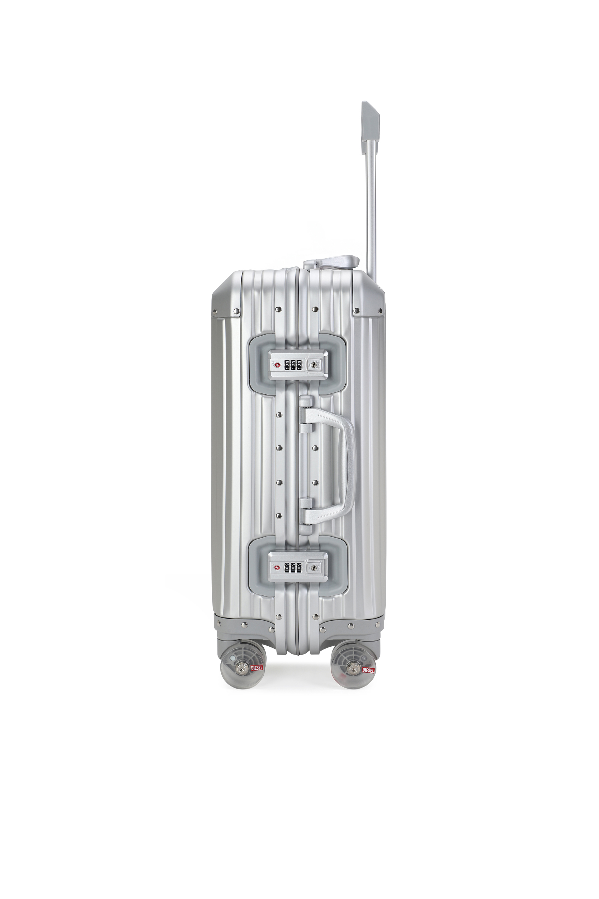 Diesel - DIESEL ALUMINUM TROLLEY- DSL002, Unisex's Aluminum suitcase size S in Silver - 4