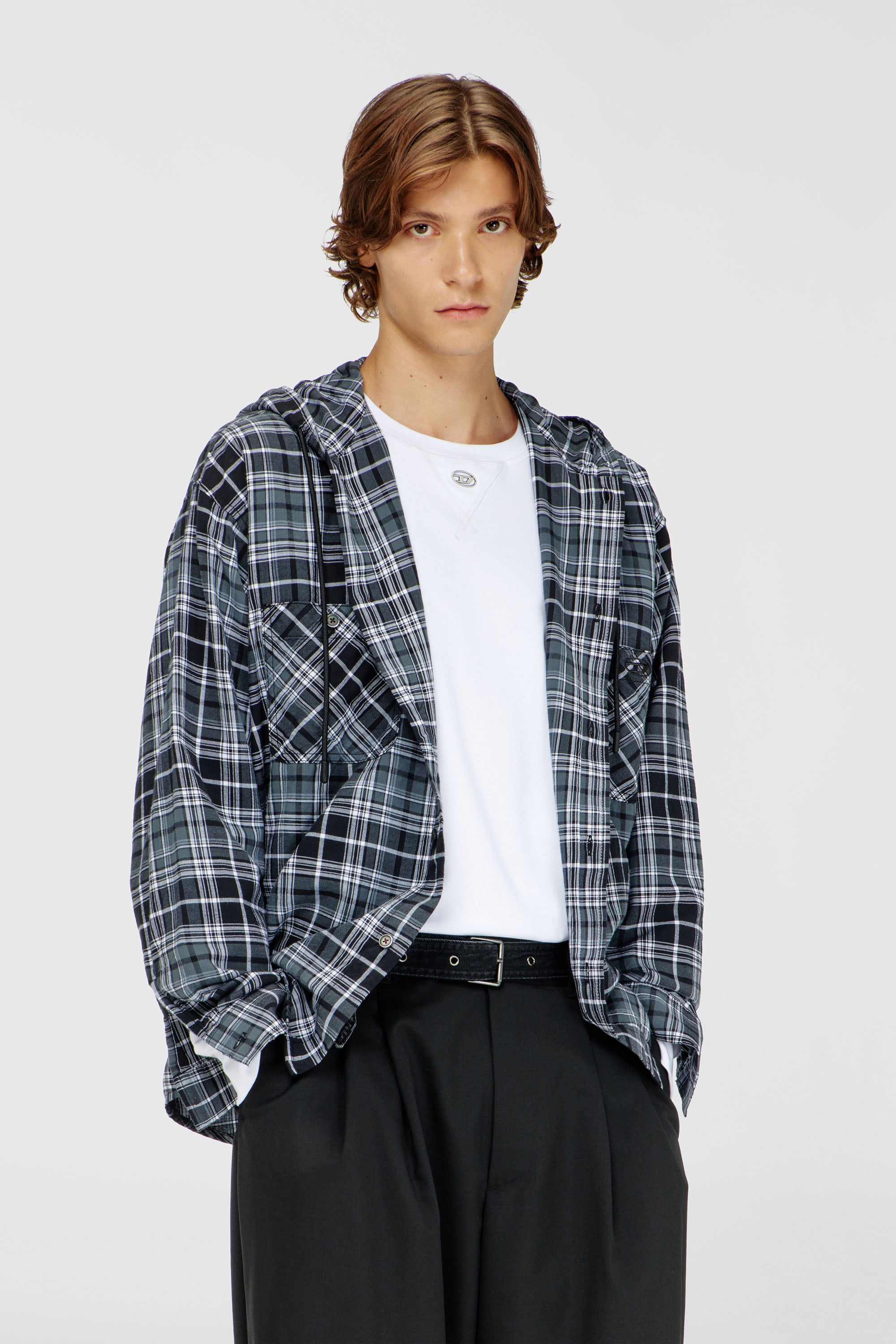 S-DRUM-HOODY-DGBT, Black/White
