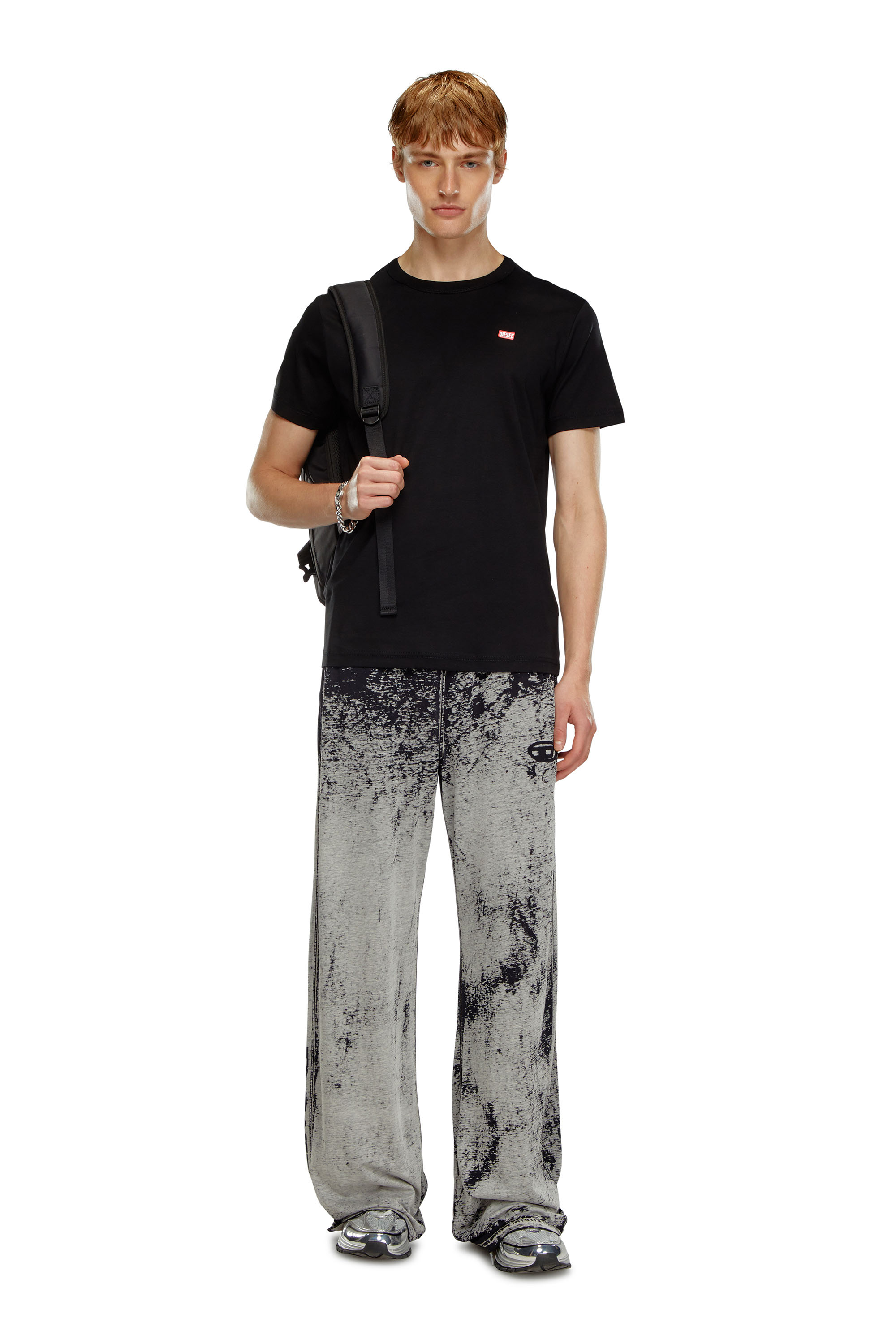 Diesel - T-MIEGOR-K77, Man's T-shirt in mercerised cotton in Black - 2