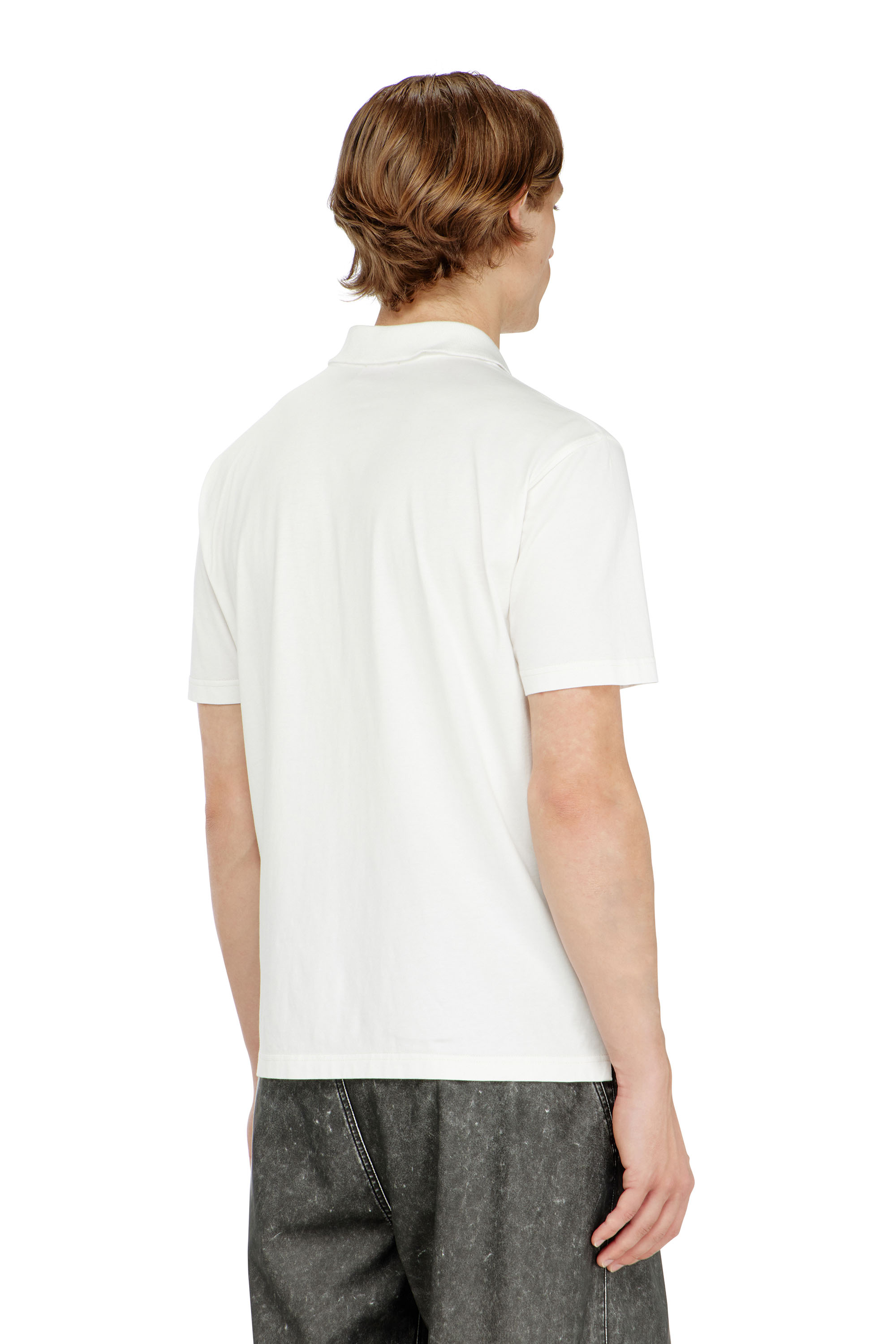 Diesel - T-REJUST-PIPING, Man's Polo shirt with contrast piping in White - 4