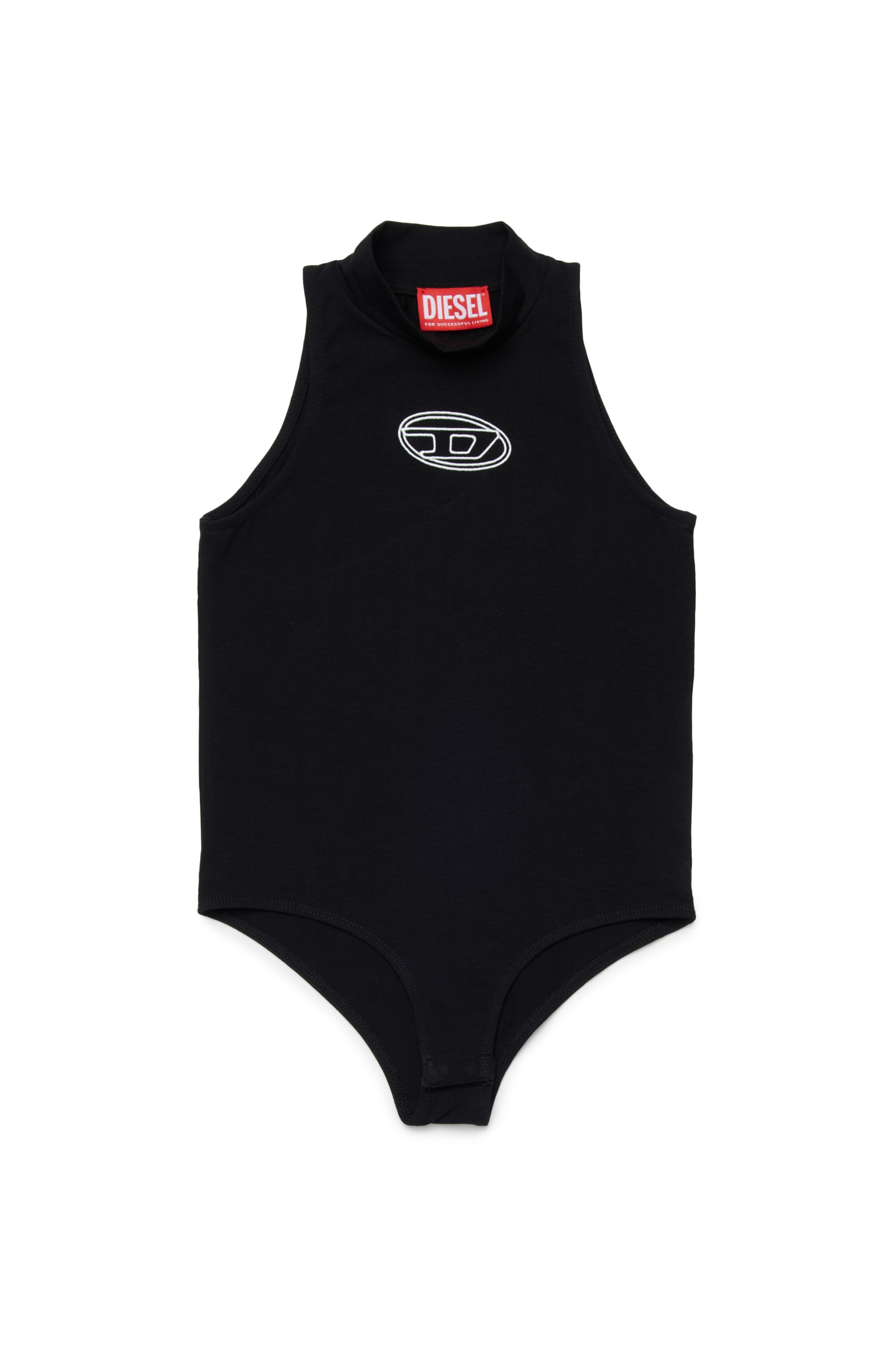 Diesel - BVODY, Woman's Cotton bodysuit with Oval D embroidery in Black - 1