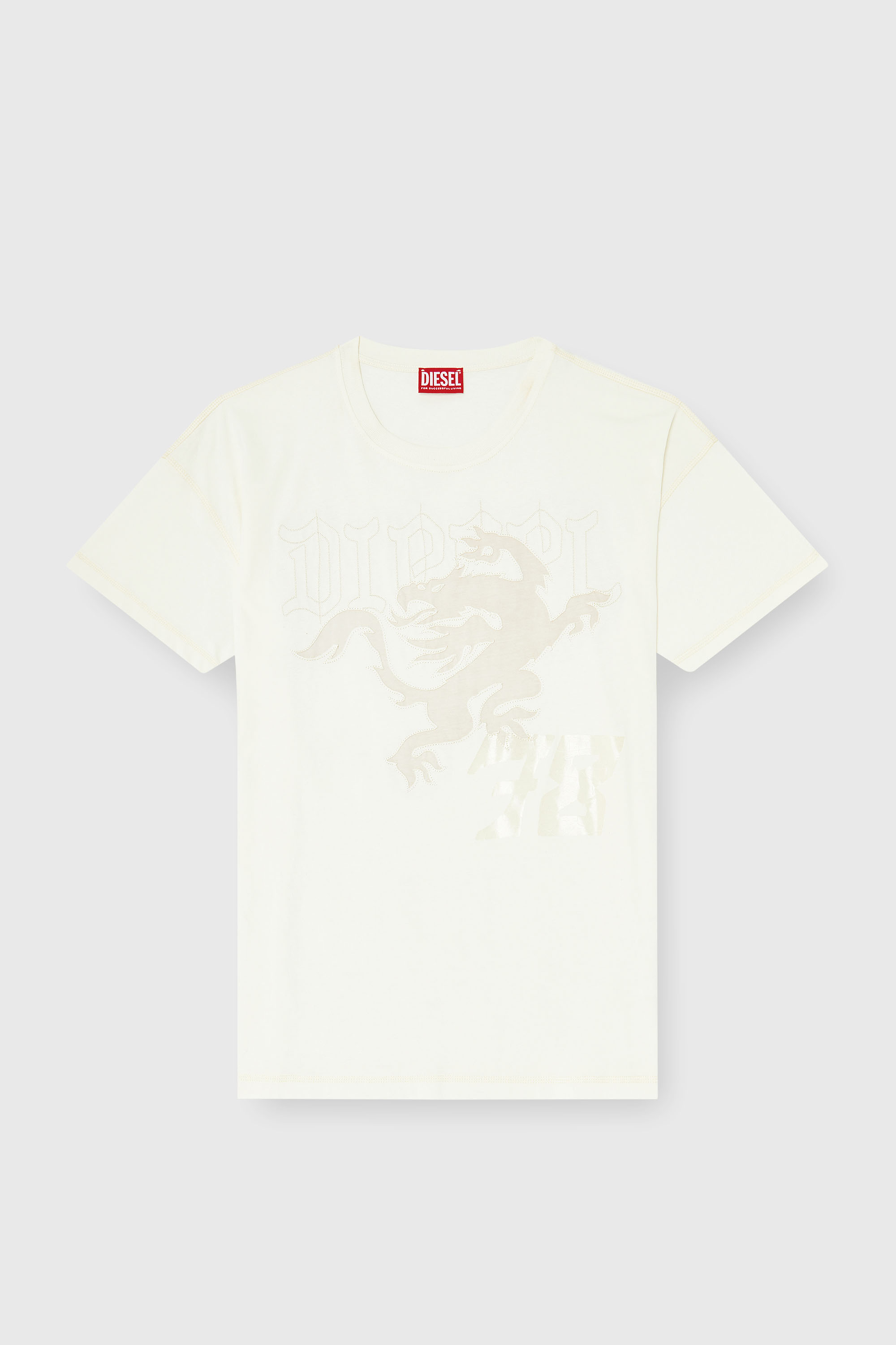Diesel - T-BOXT-NOTCH, Man's Relaxed T-shirt with prints and embroderies in White - 2