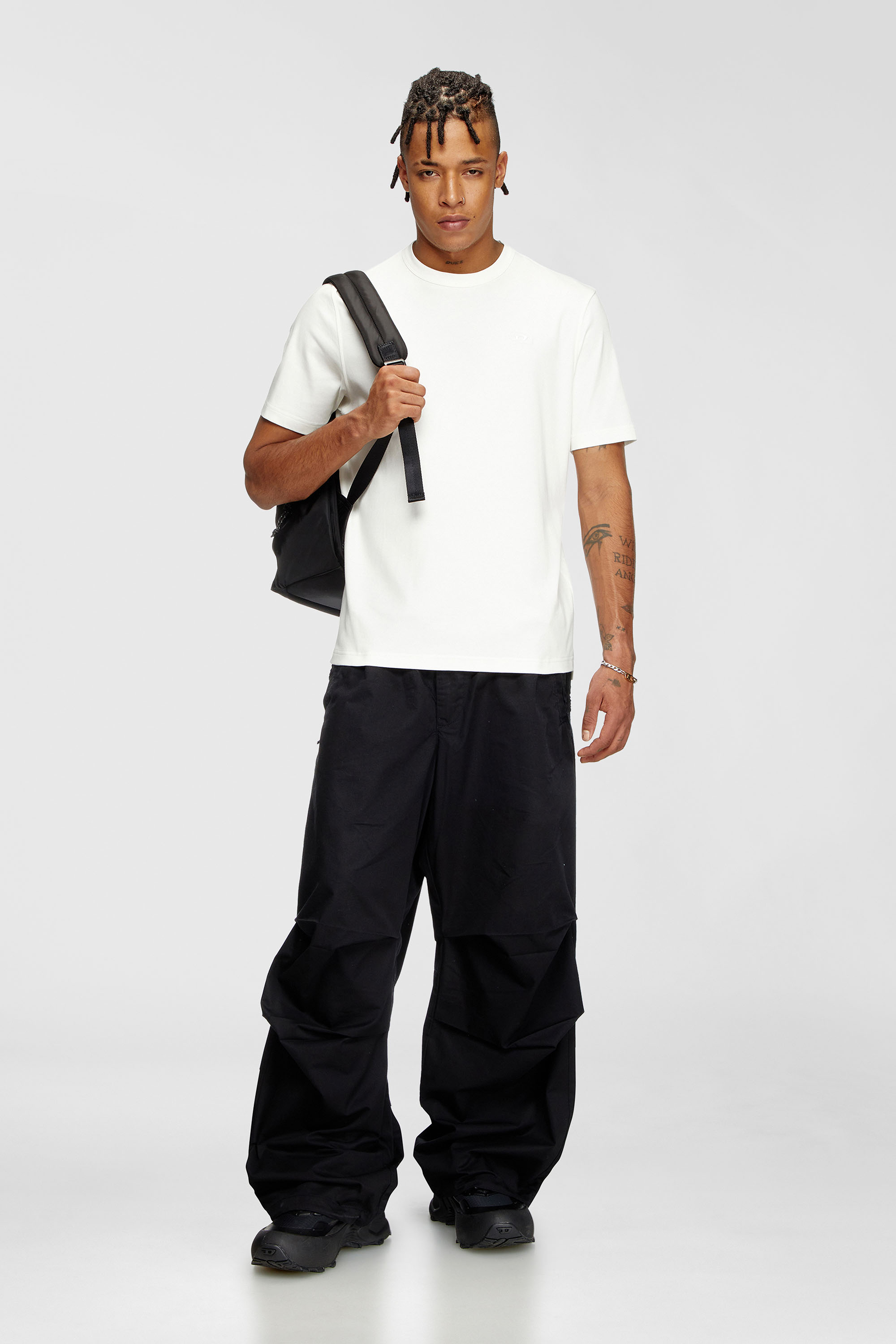 Diesel - HOLI-D BACKPACK M, Unisex's Holi-D - Backpack in nylon with Oval D logo in Black - 1