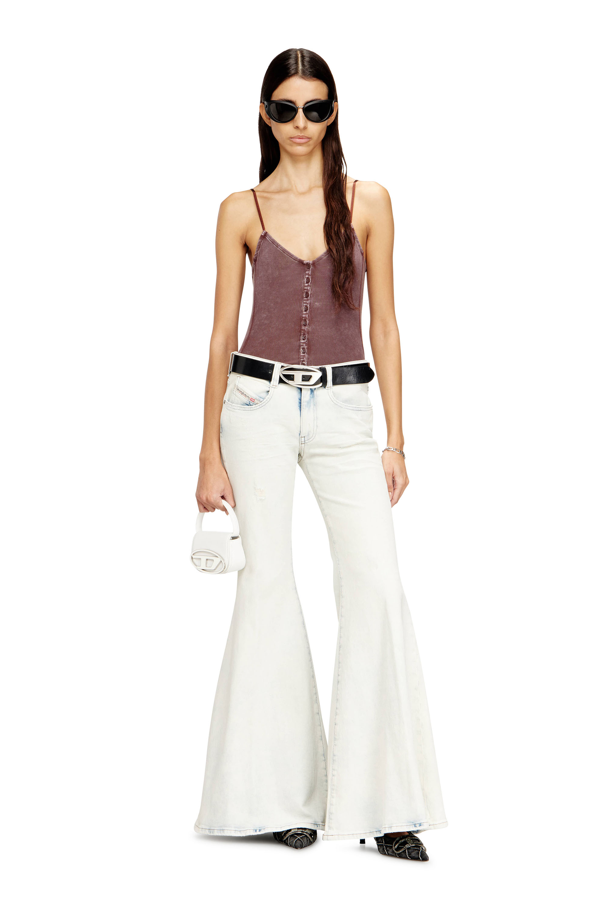 Diesel - 1DR XS, Woman's 1DR XS-Iconic mini bag with D logo plaque in White - 1