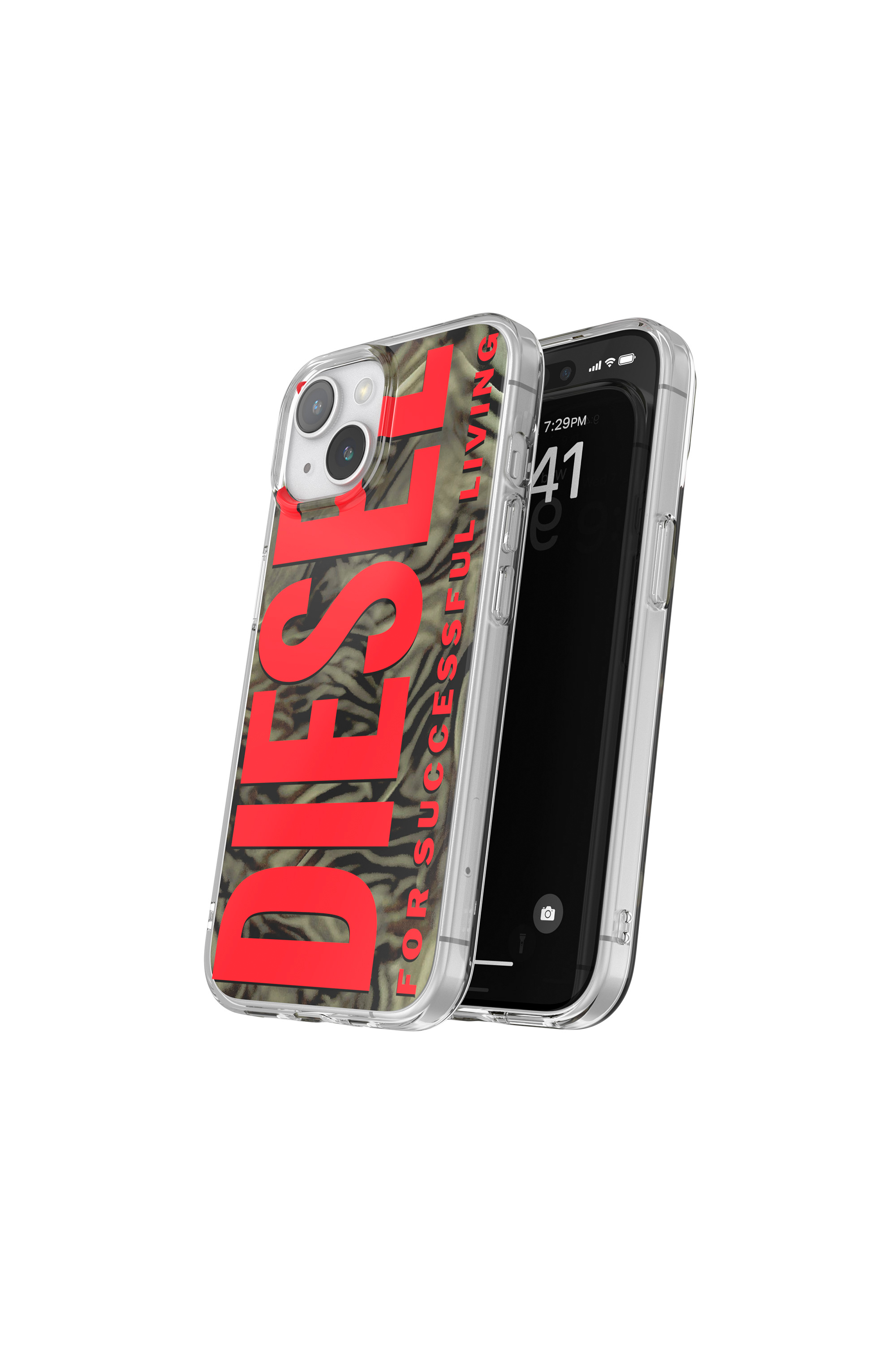 Diesel - 60047 AOP CASE, Unisex's Camou Case for iP 15 in Red/Green - 3