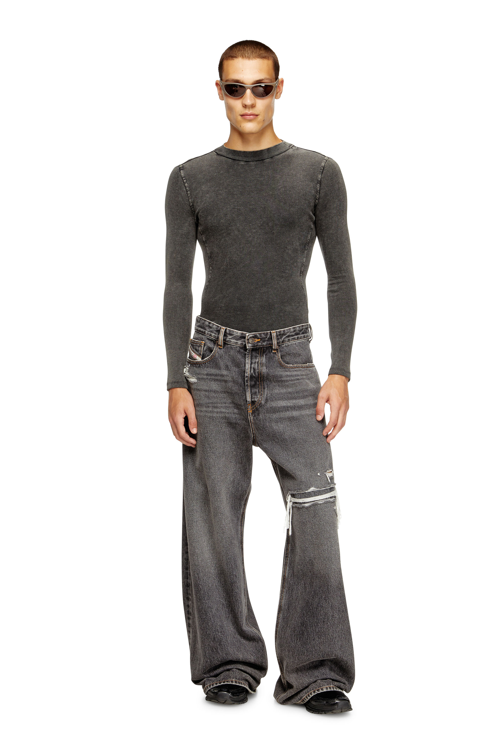 Diesel - Man's Relaxed Jeans D-Rise 007F6, Black/Dark grey - 2