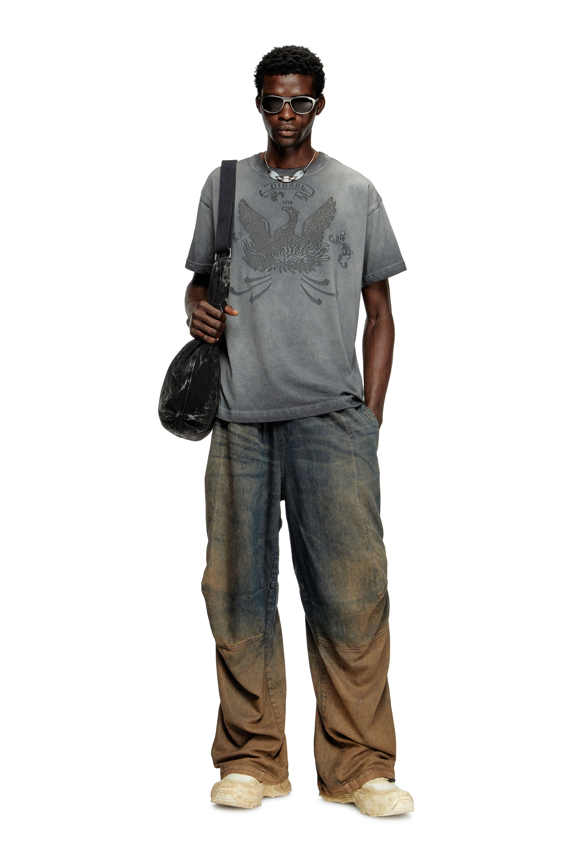 Diesel - RAVE HOBO X, Unisex's Rave - Hobo denim bag with zipper in Black - 6