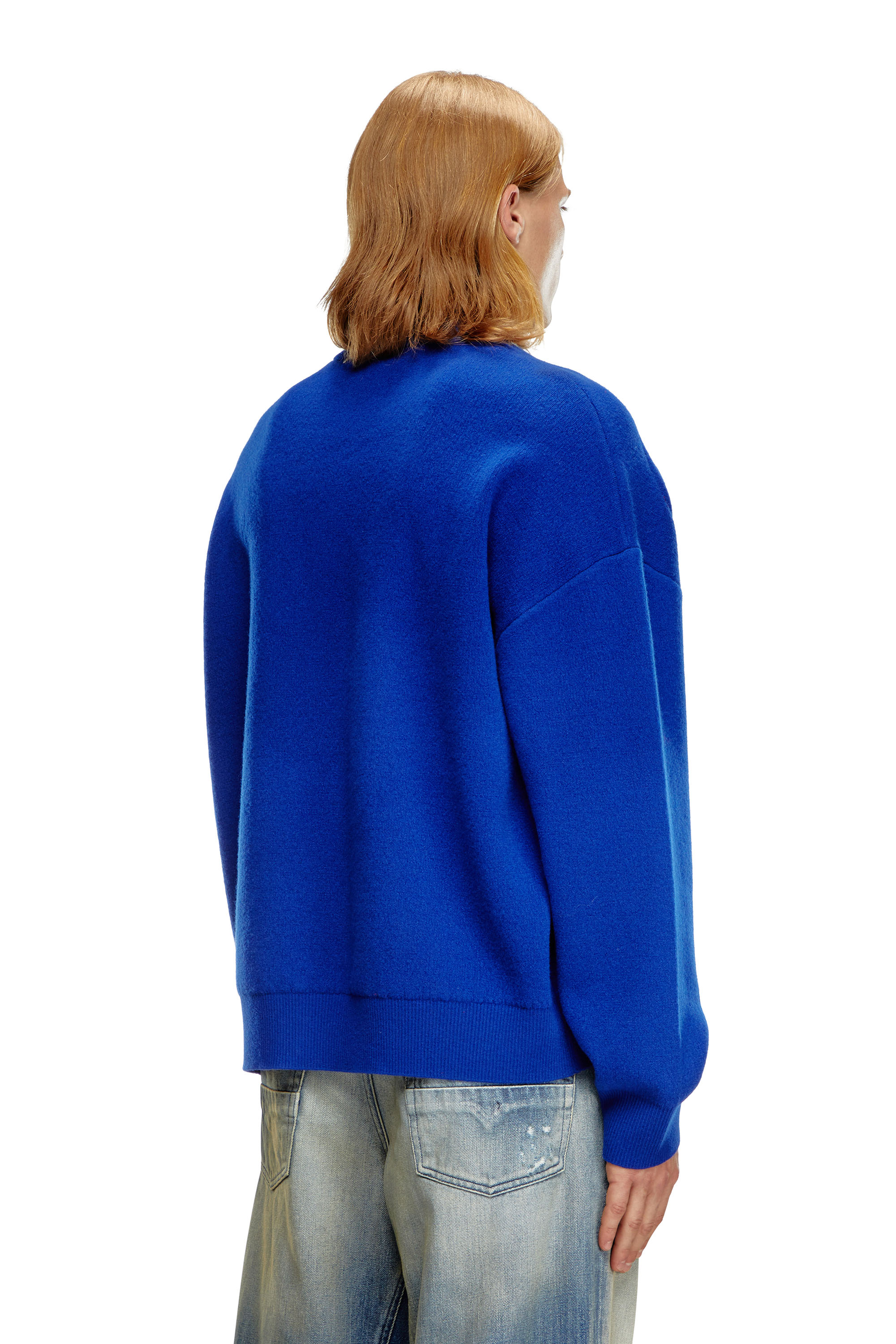 Diesel - K-RATIO, Man's Wool-blend jumper with graphic logo in Blue - 4