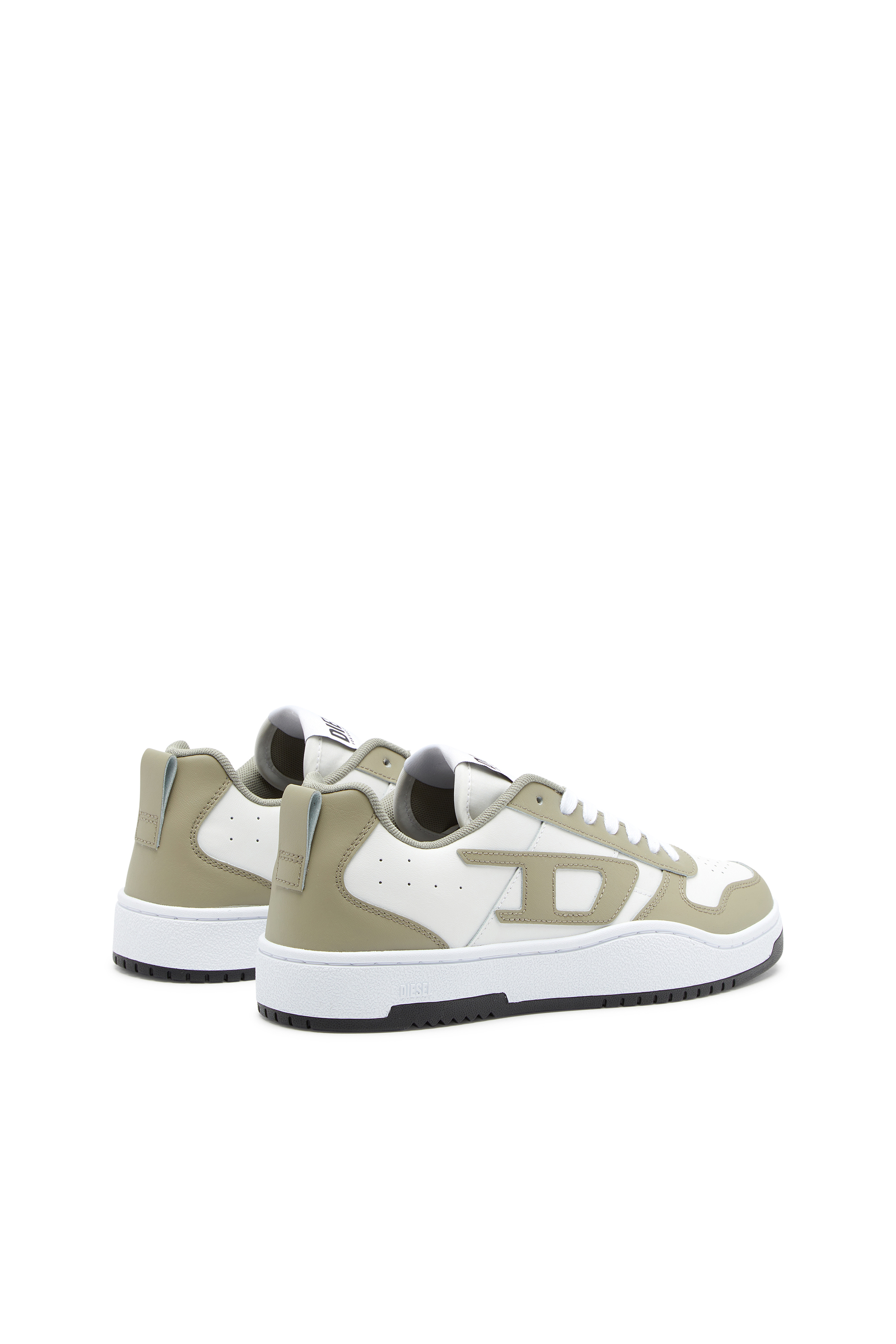 Diesel - S-UKIYO V2 LOW, Man's S-Ukiyo Low-Low-top sneakers in leather and nylon in White/Green - 3