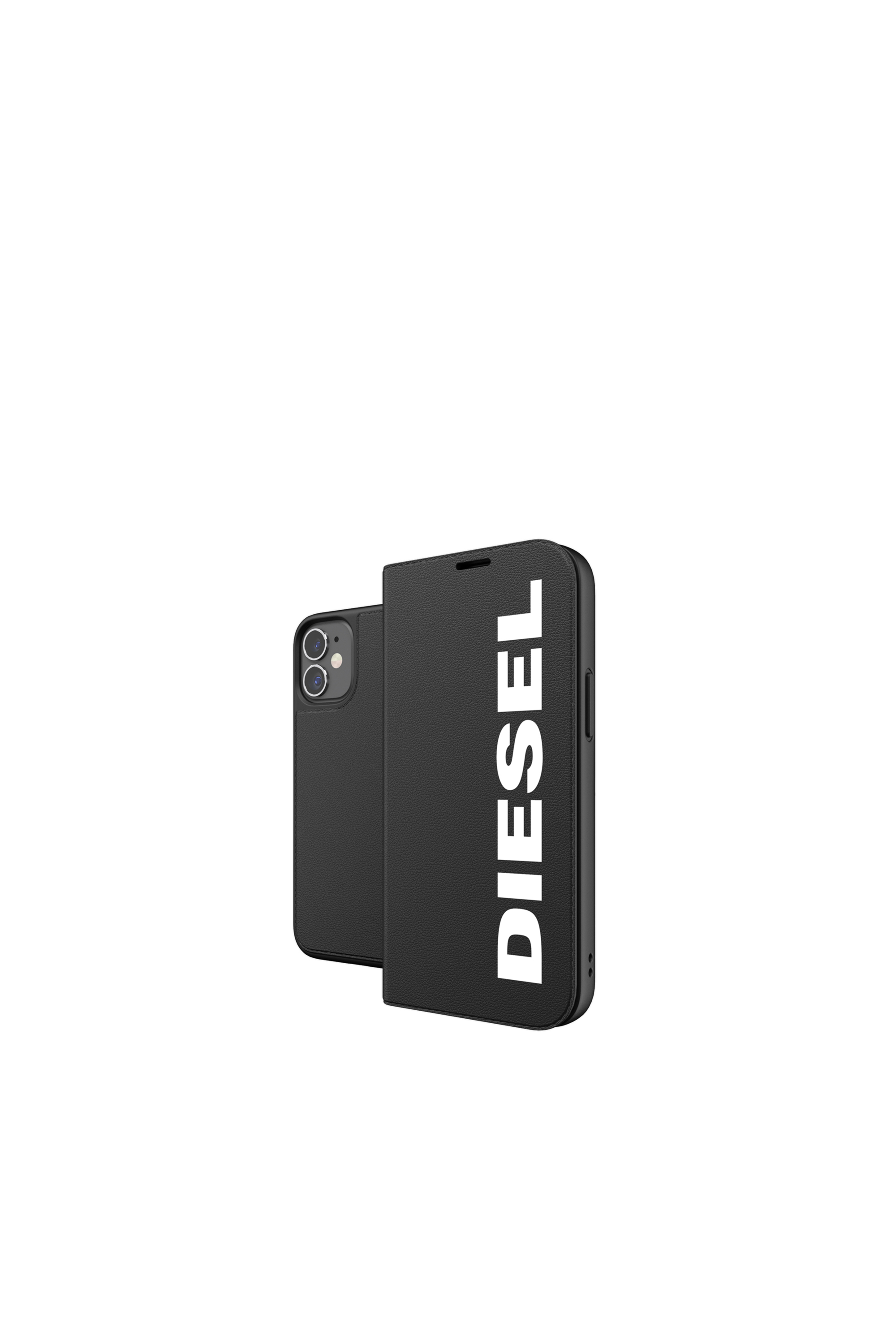 Diesel - 42485 BOOKLET CASE, Unisex's Booklet Case Core for iPhone 12 Mini in Black - 1