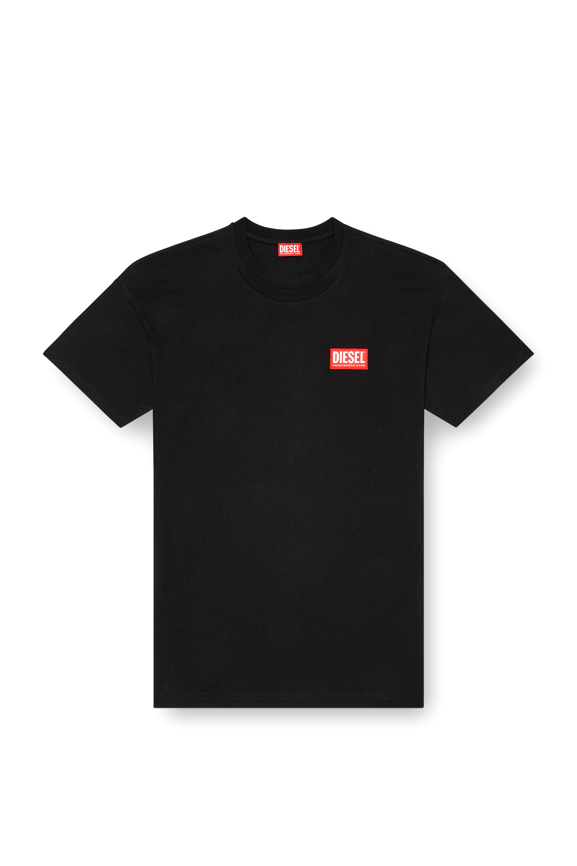 Diesel - T-BOXT-LAB, Man's T-shirt with jacquard logo patch in Black - 3