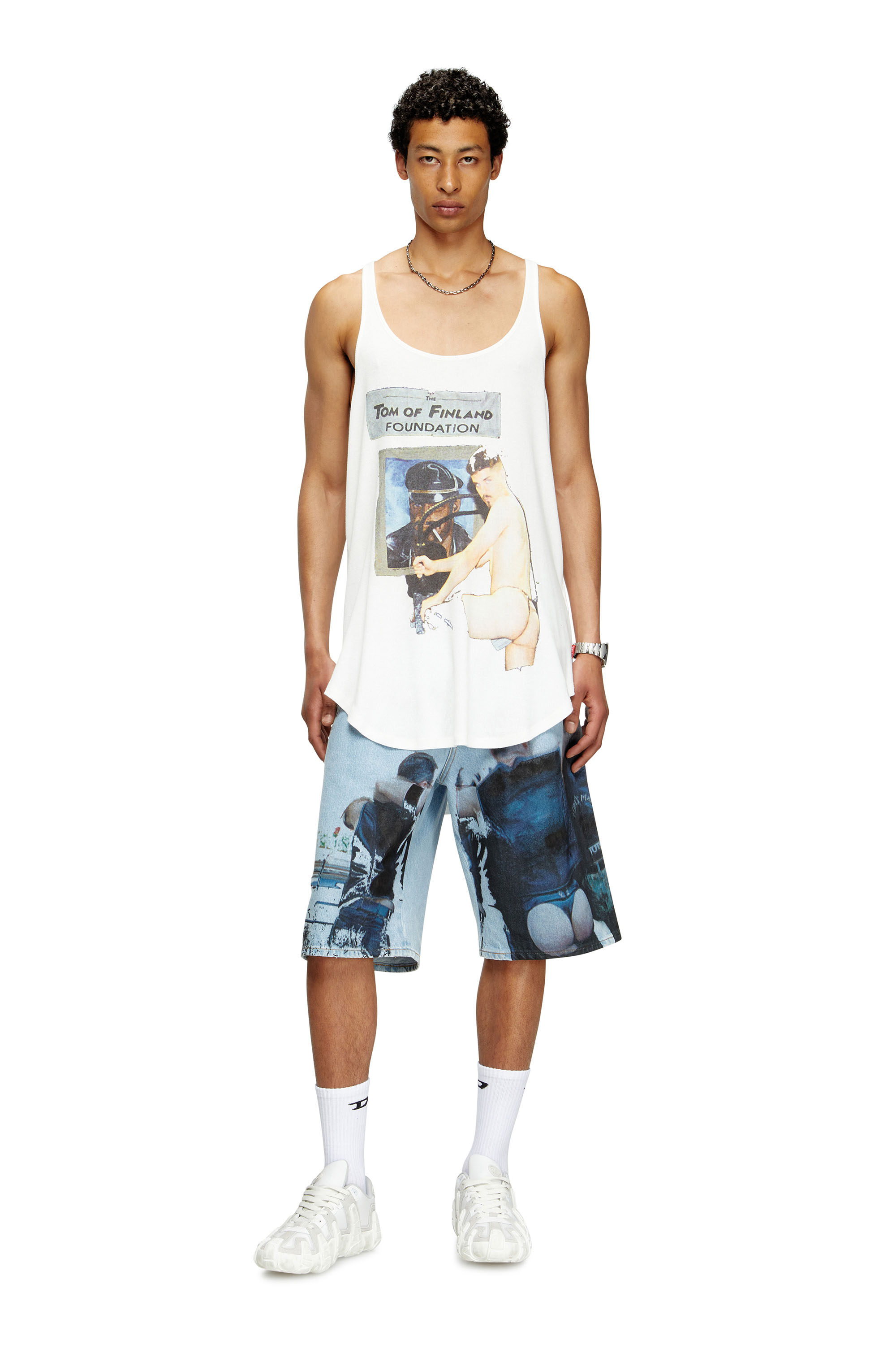 Diesel - PR-T-SHANRY-TOM25, Unisex's Tank top with graphic print in White - 3