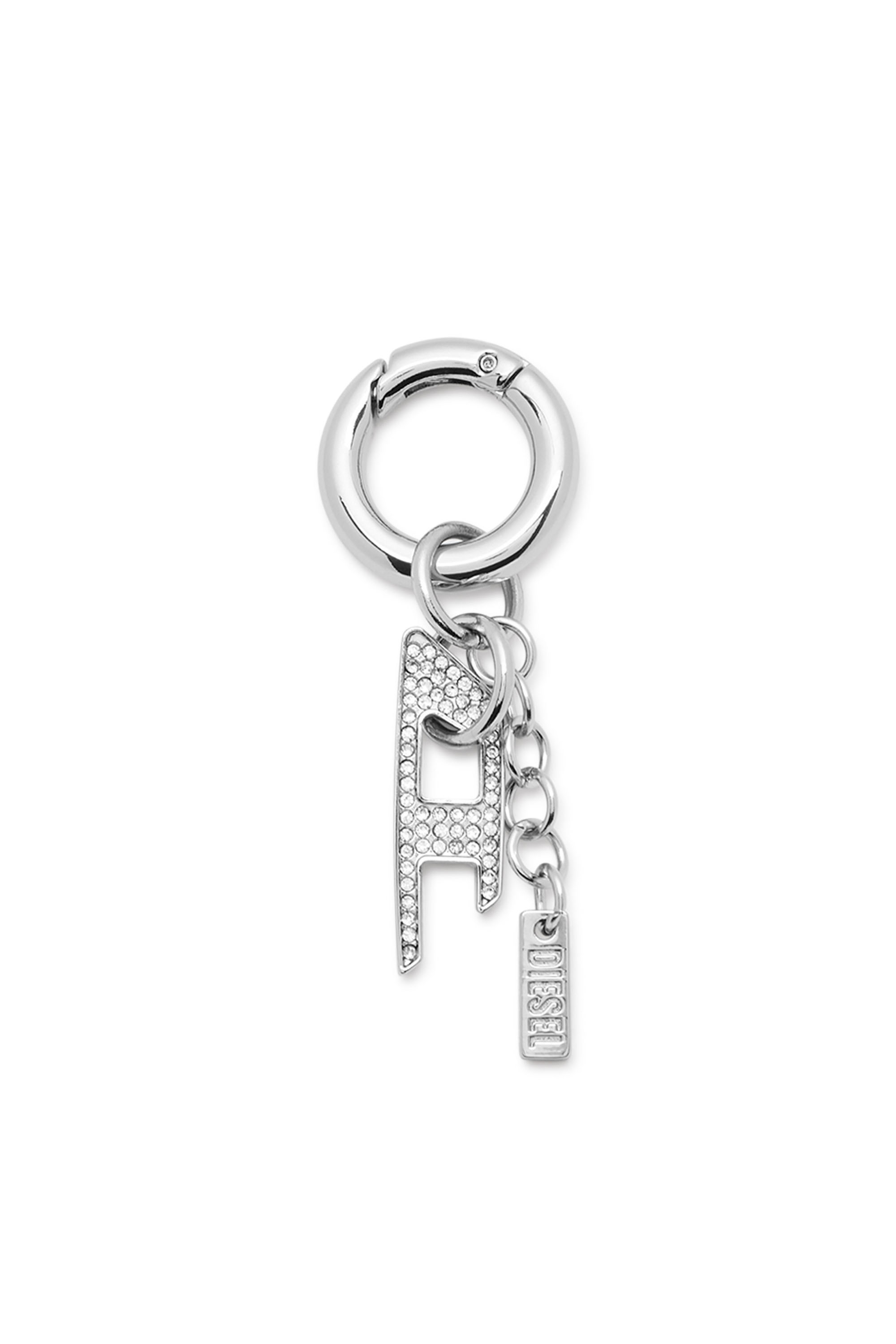 Diesel - CHARM-D, Unisex's Charm with rhinestone D charm in Silver - 1