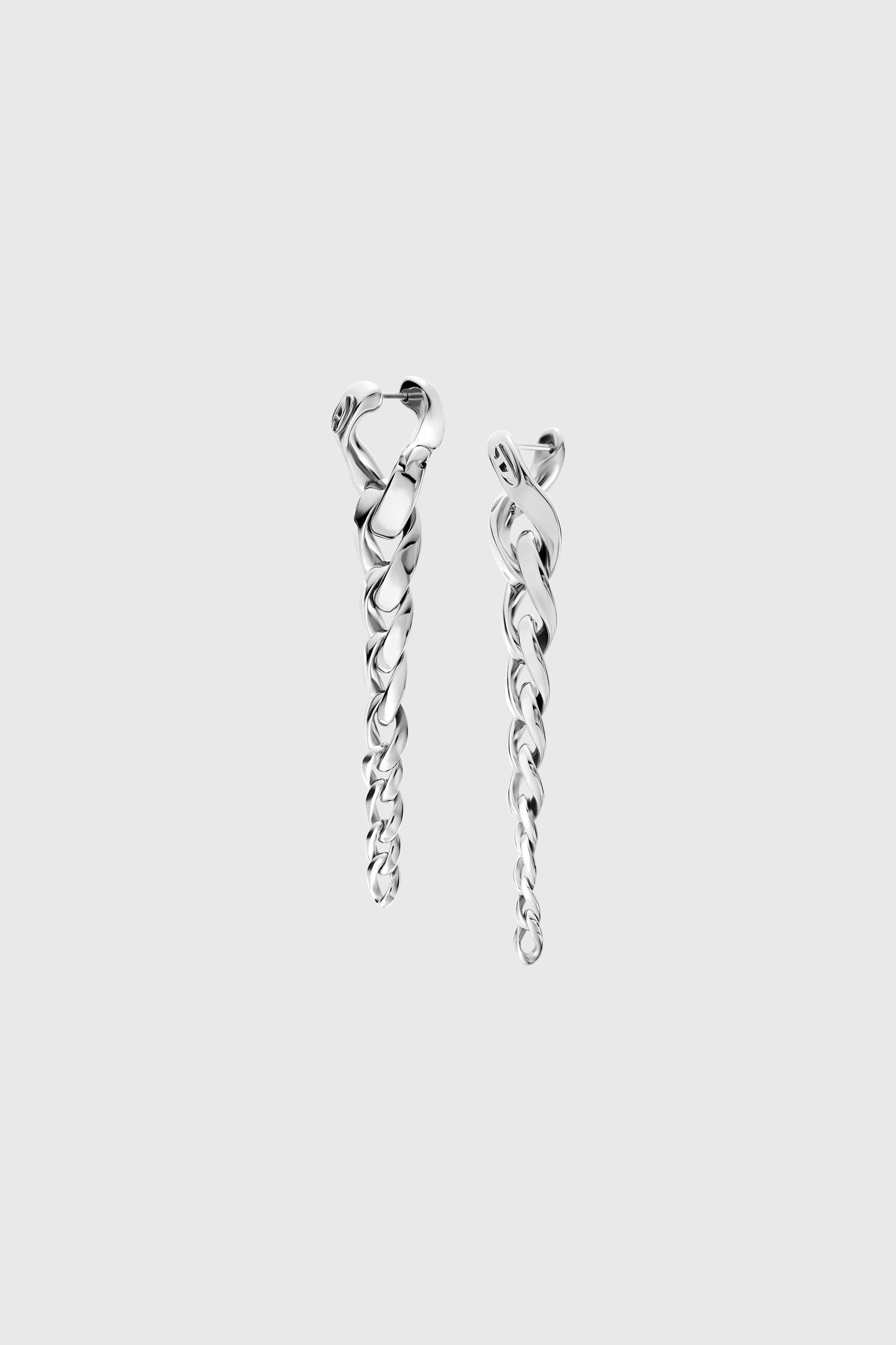Diesel - DX1719040, Unisex's Stainless Steel Drop Earrings in Silver - 1