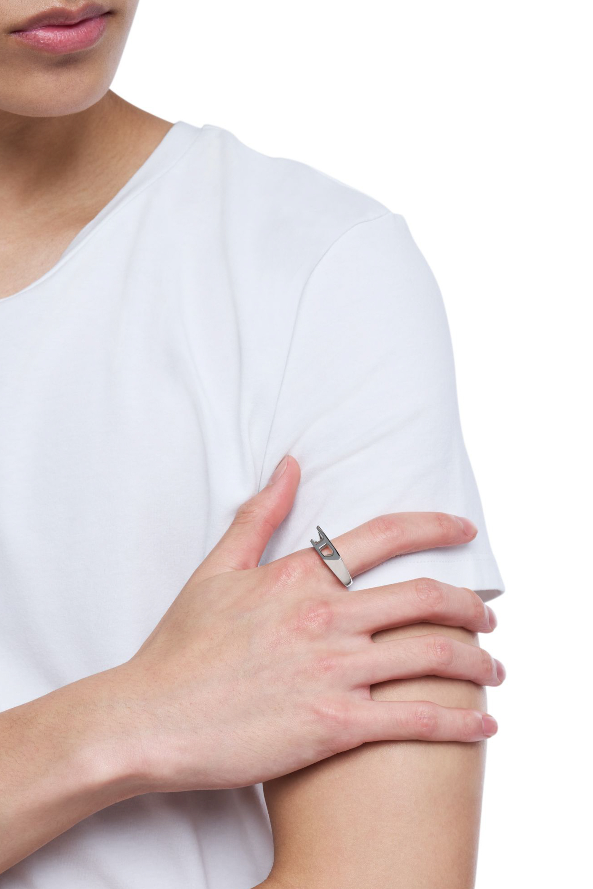 Diesel - DX1638040 JEWELLERY, Unisex's Stainless steel signet ring in Silver - 5